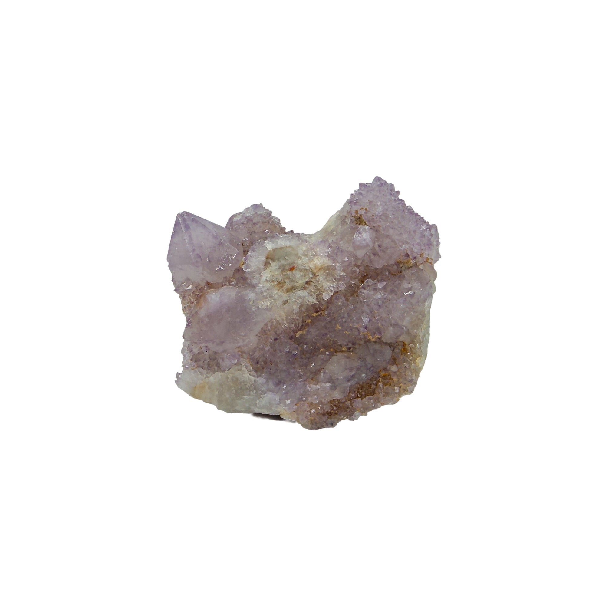 AA-grade cactus spirit quartz specimen from Mpumalanga South Africa, front view, druzy secondary points covering the host crystal, 2.24 in L x 1.94 in W x 1.28 in H, 0.20 pounds, specimen 17.