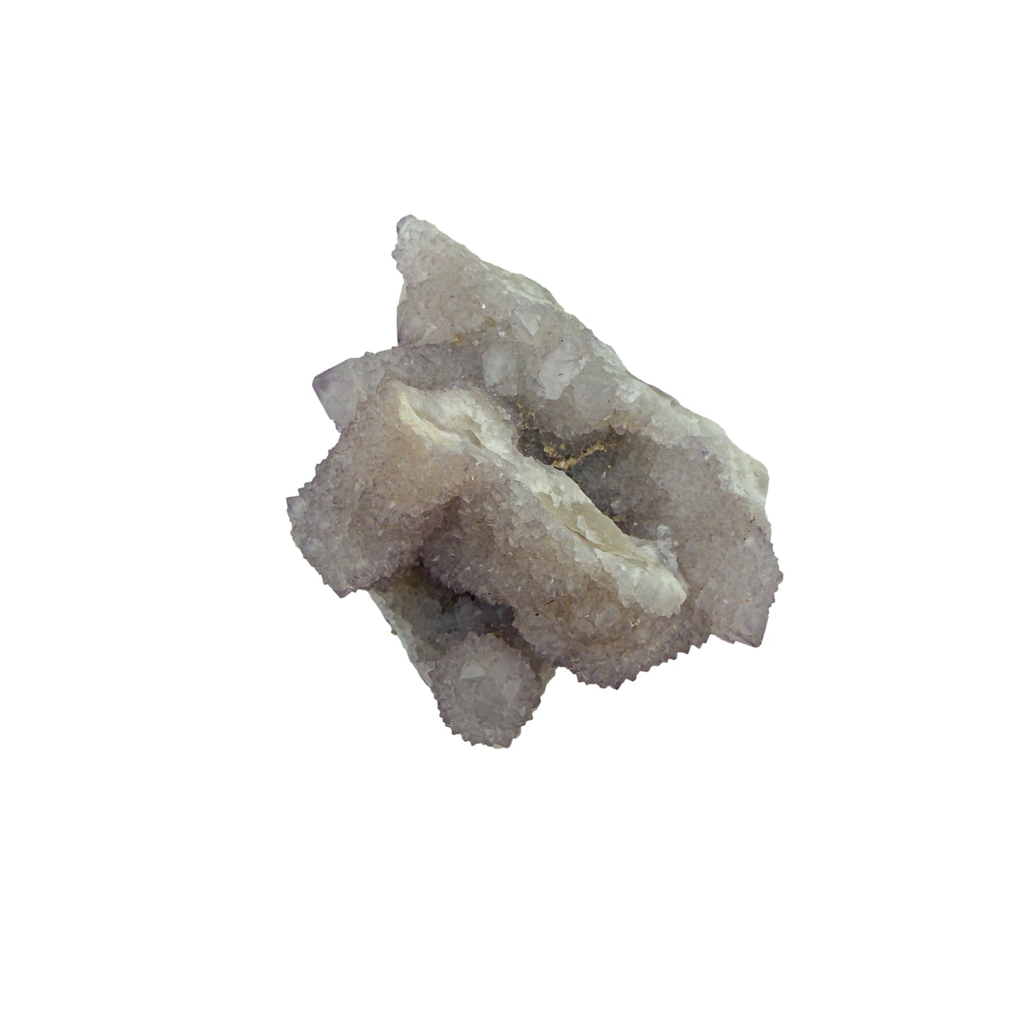 AA-grade cactus spirit quartz specimen from Mpumalanga South Africa, reverse side, full coverage of secondary crystals, 2.25 in L x 1.61 in W x 1.32 in H, 0.13 pounds, specimen 18.