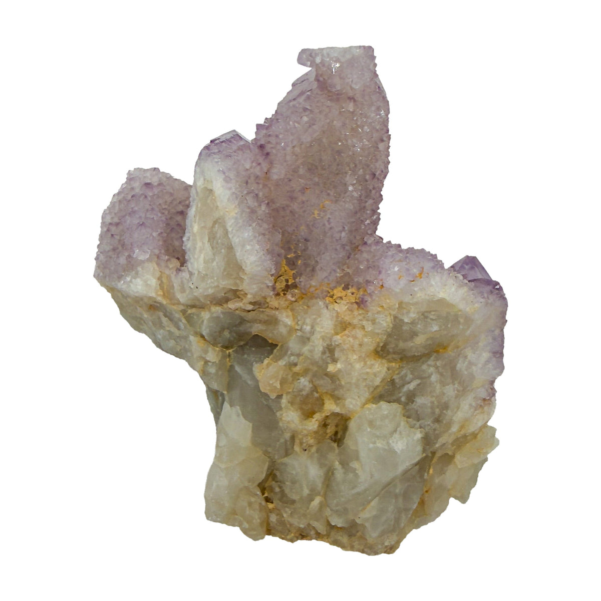 AA-grade cactus spirit quartz specimen from Mpumalanga South Africa, top-down view into the cluster terminations, 2.50 in L x 1.31 in W x 2.12 in H, 0.29 pounds, specimen 19.