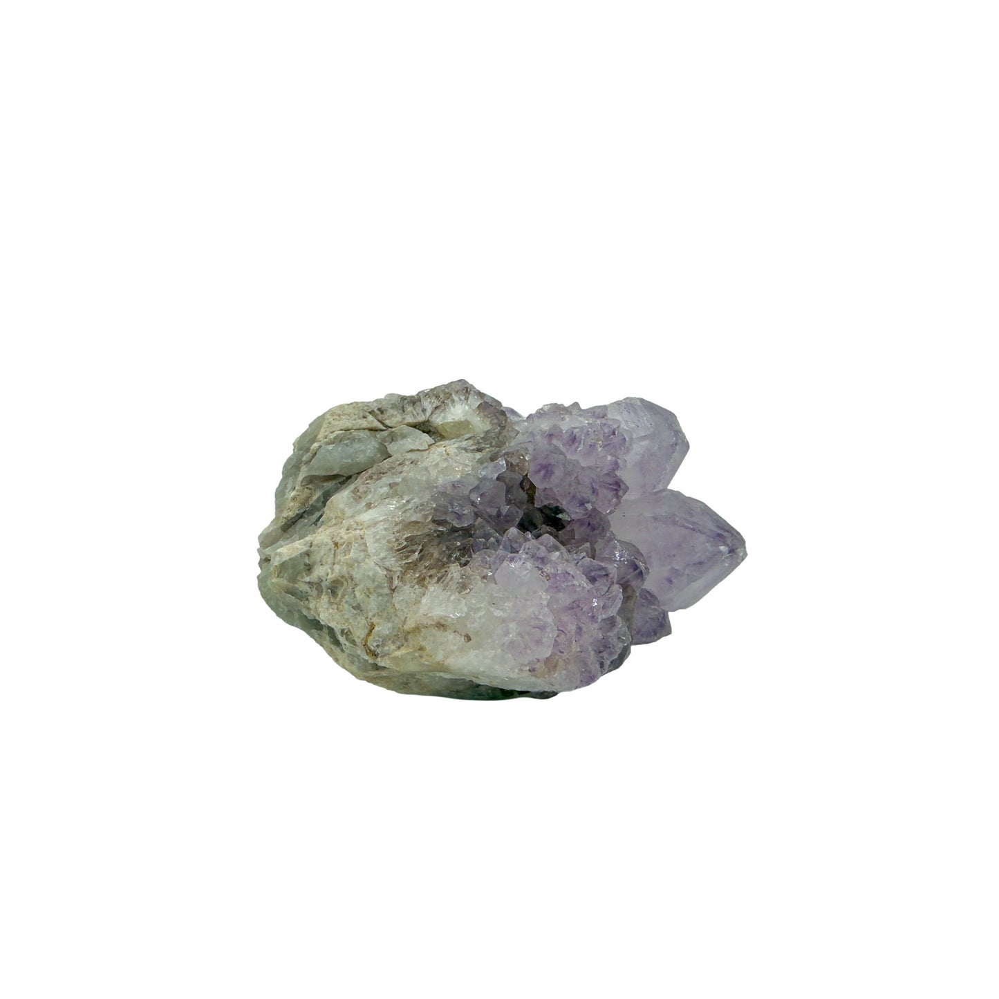 AA-grade cactus spirit quartz specimen from Mpumalanga South Africa, front view, druzy secondary points covering the host crystal, 2.03 in L x 1.77 in W x 1.37 in H, 0.18 pounds, specimen 20.