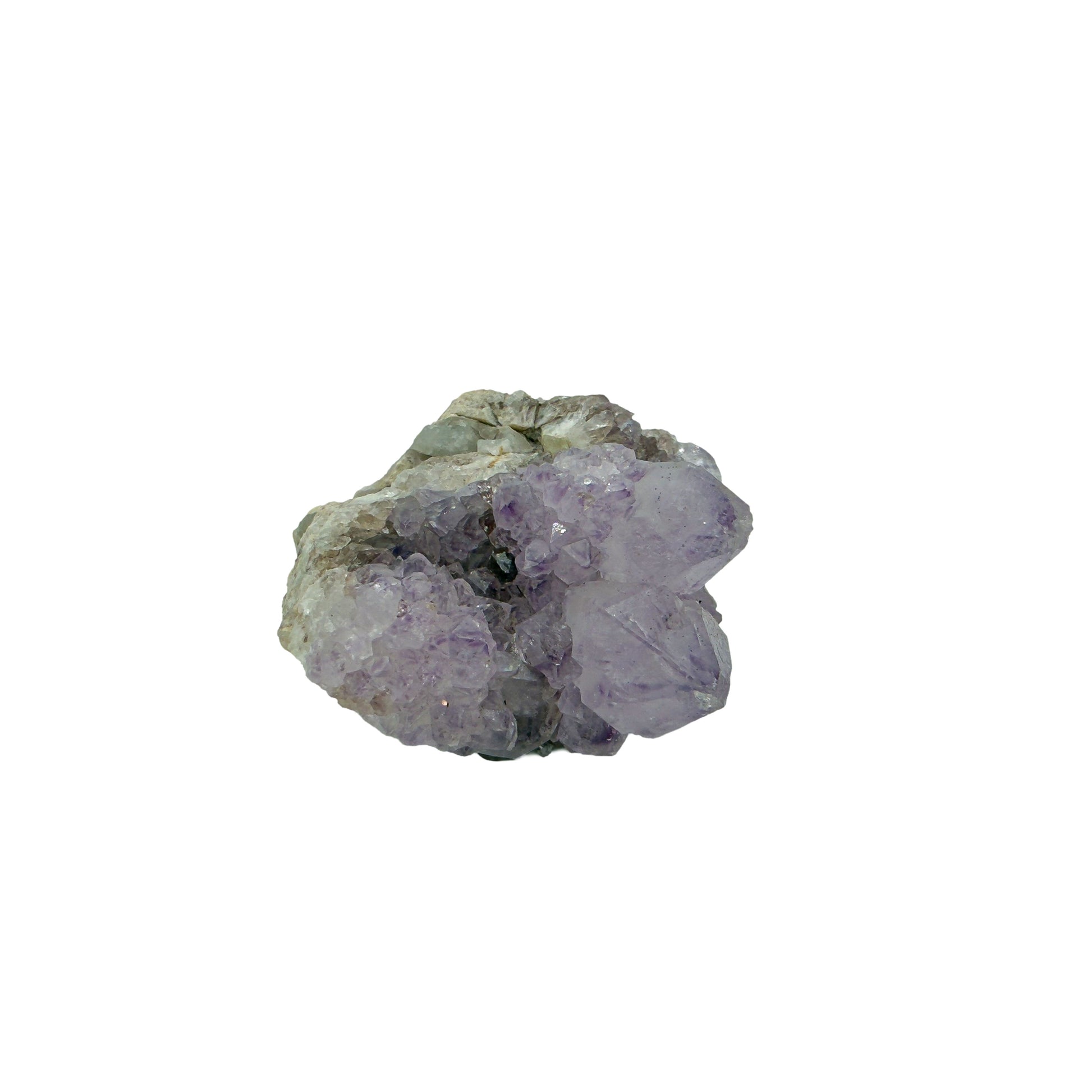 AA-grade cactus spirit quartz specimen from Mpumalanga South Africa, angled three-quarter view showing depth of the crystal coating, 2.03 in L x 1.77 in W x 1.37 in H, 0.18 pounds, specimen 20.