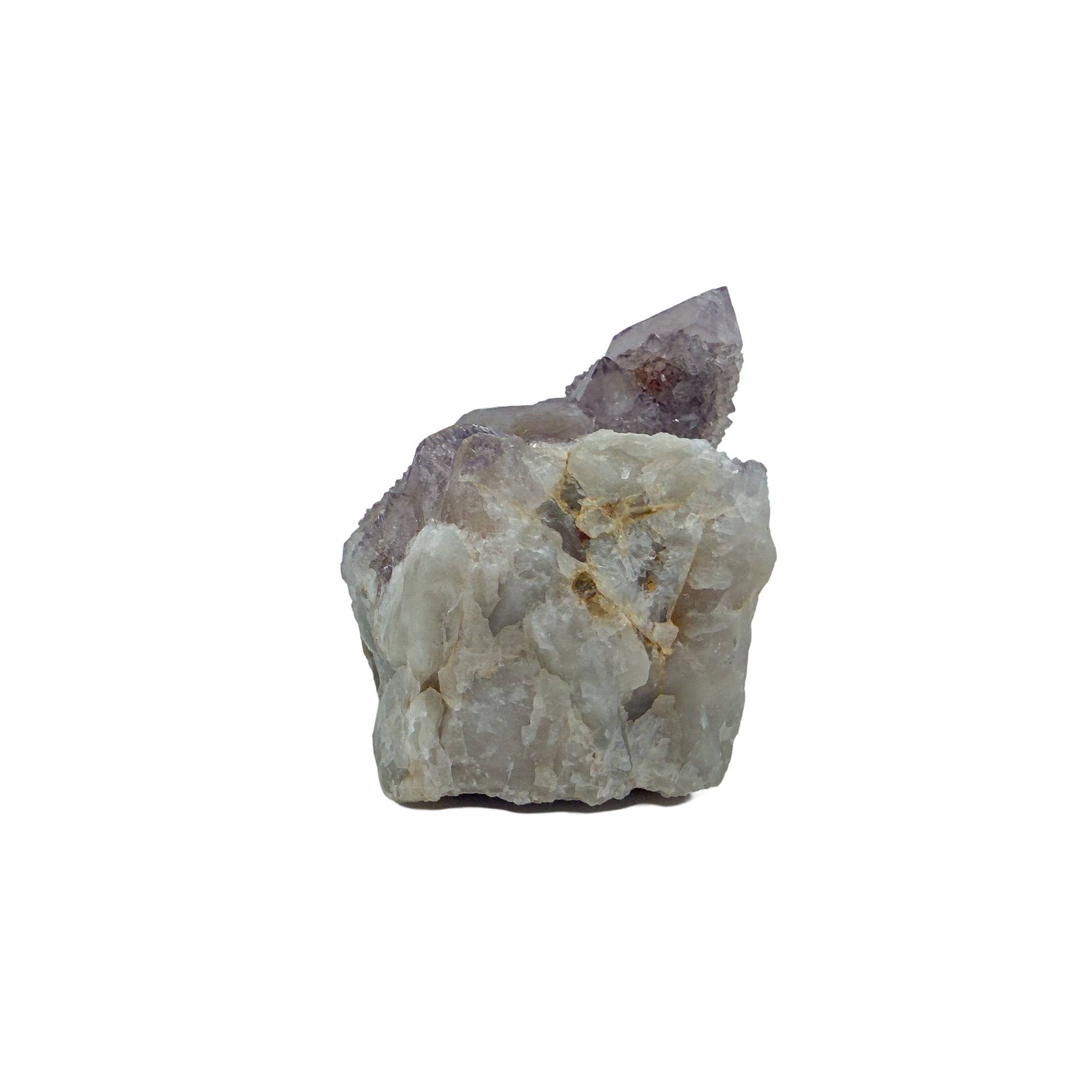 AA-grade cactus spirit quartz specimen from Mpumalanga South Africa, left profile, individual spirit quartz points catching the light, 1.95 in L x 1.73 in W x 1.80 in H, 0.20 pounds, specimen 21.