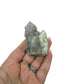 AA-grade cactus spirit quartz specimen from Mpumalanga South Africa, held in an open hand, showing true scale, 1.95 in L x 1.73 in W x 1.80 in H, 0.20 pounds, specimen 21.