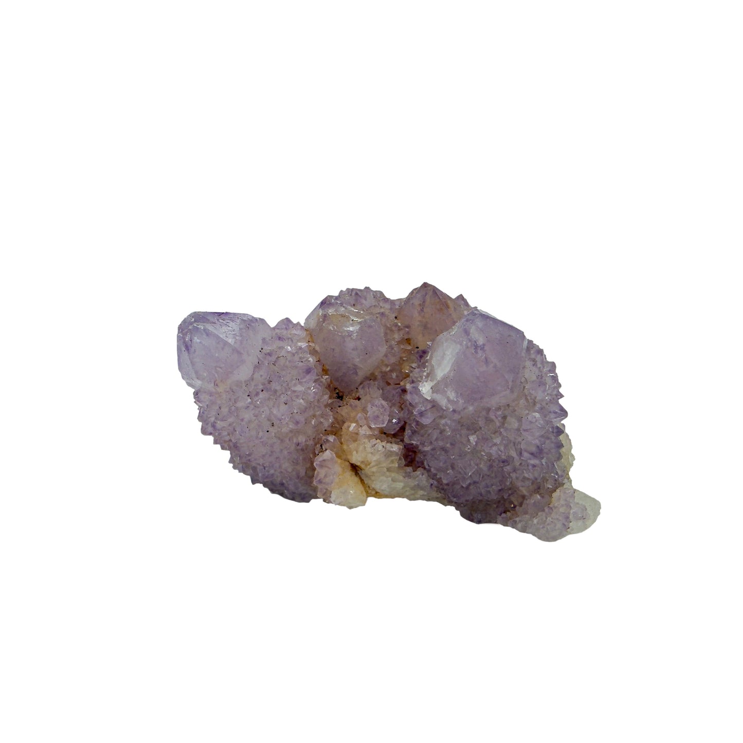 AA-grade cactus spirit quartz specimen from Mpumalanga South Africa, front view, druzy secondary points covering the host crystal, 2.19 in L x 1.57 in W x 1.36 in H, 0.18 pounds, specimen 22.