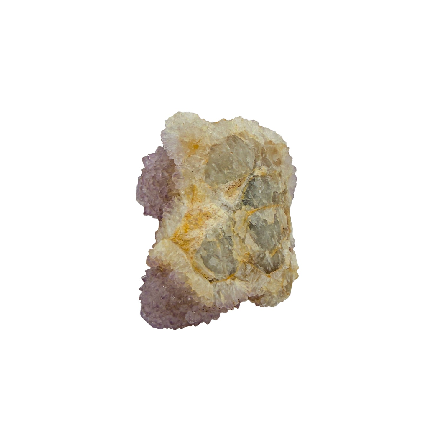 AA-grade cactus spirit quartz specimen from Mpumalanga South Africa, top-down view into the cluster terminations, 2.19 in L x 1.57 in W x 1.36 in H, 0.18 pounds, specimen 22.