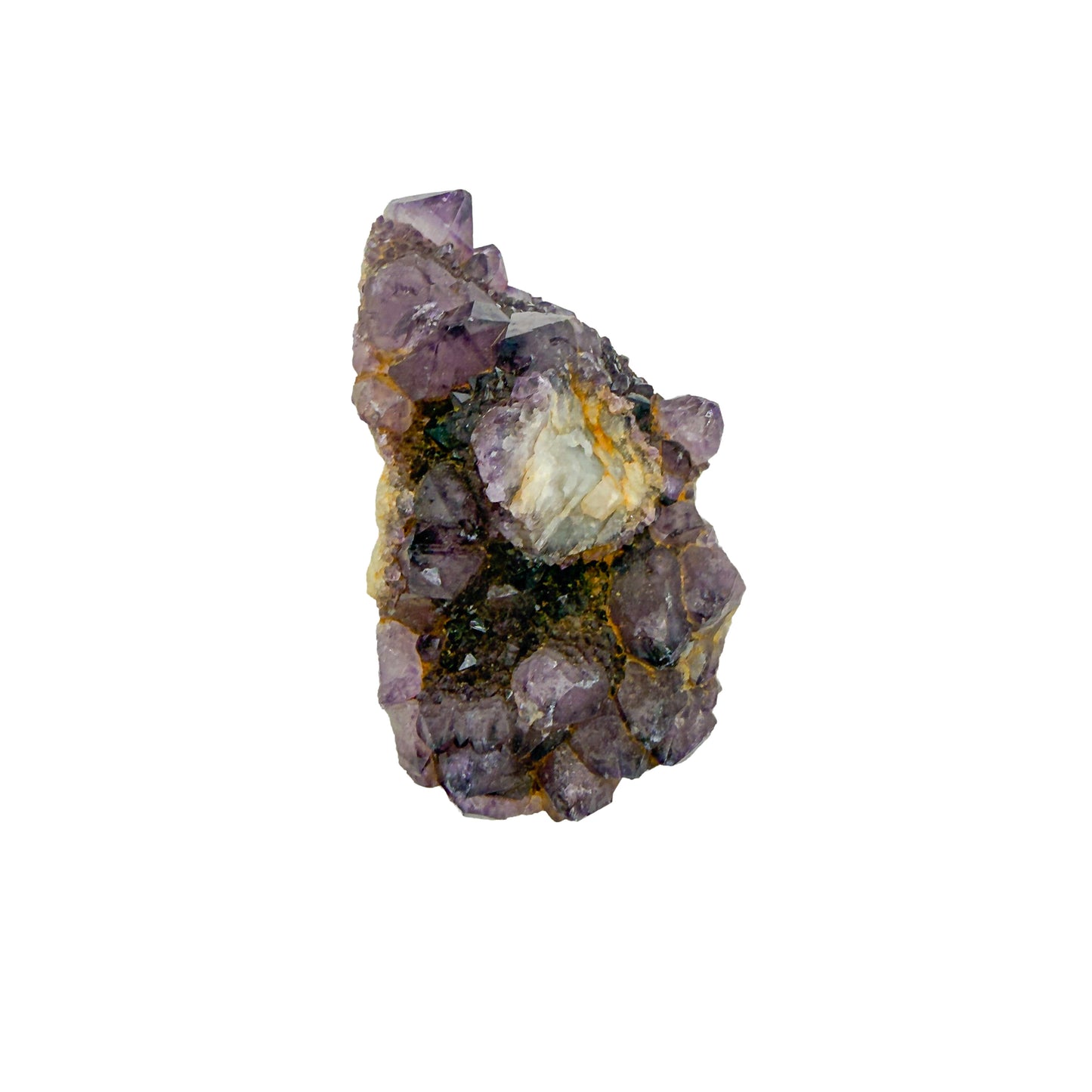 AA-grade cactus spirit quartz specimen from Mpumalanga South Africa, reverse side, full coverage of secondary crystals, 2.73 in L x 1.59 in W x 1.67 in H, 0.25 pounds, specimen 23.