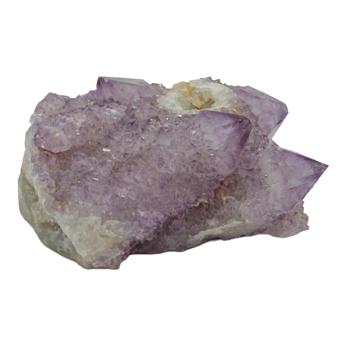 AA-grade cactus spirit quartz specimen from Mpumalanga South Africa, front view, druzy secondary points covering the host crystal, 1.96 in L x 1.41 in W x 0.94 in H, 0.14 pounds, specimen 24.