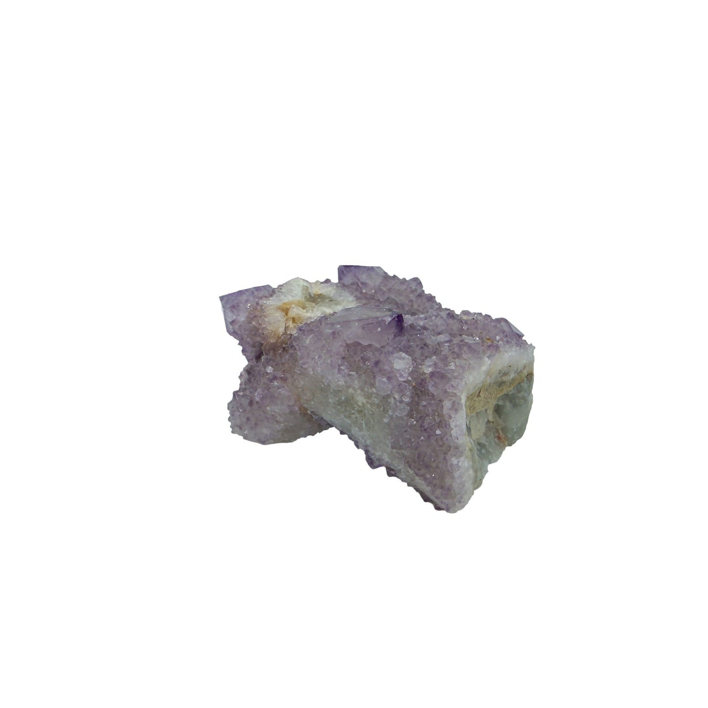 AA-grade cactus spirit quartz specimen from Mpumalanga South Africa, right profile, lavender and clear terminations across the body, 1.96 in L x 1.41 in W x 0.94 in H, 0.14 pounds, specimen 24.