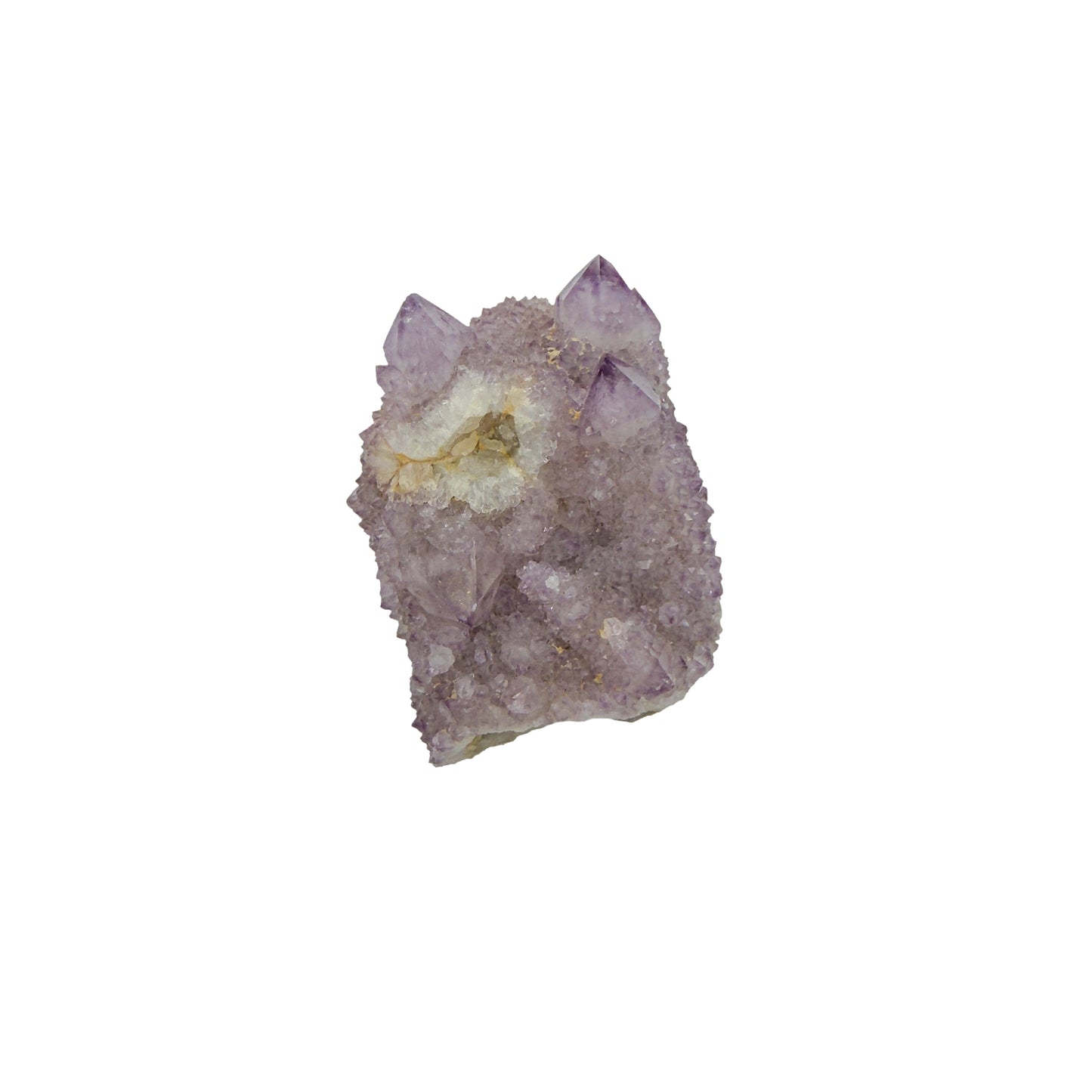 AA-grade cactus spirit quartz specimen from Mpumalanga South Africa, reverse side, full coverage of secondary crystals, 1.96 in L x 1.41 in W x 0.94 in H, 0.14 pounds, specimen 24.