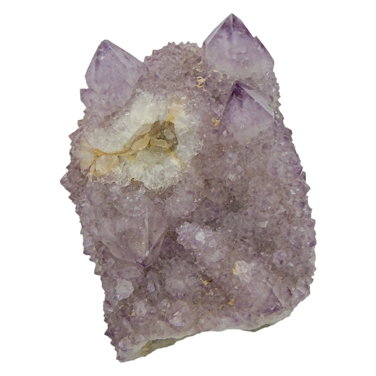 AA-grade cactus spirit quartz specimen from Mpumalanga South Africa, reverse side, full coverage of secondary crystals, 1.96 in L x 1.41 in W x 0.94 in H, 0.14 pounds, specimen 24.