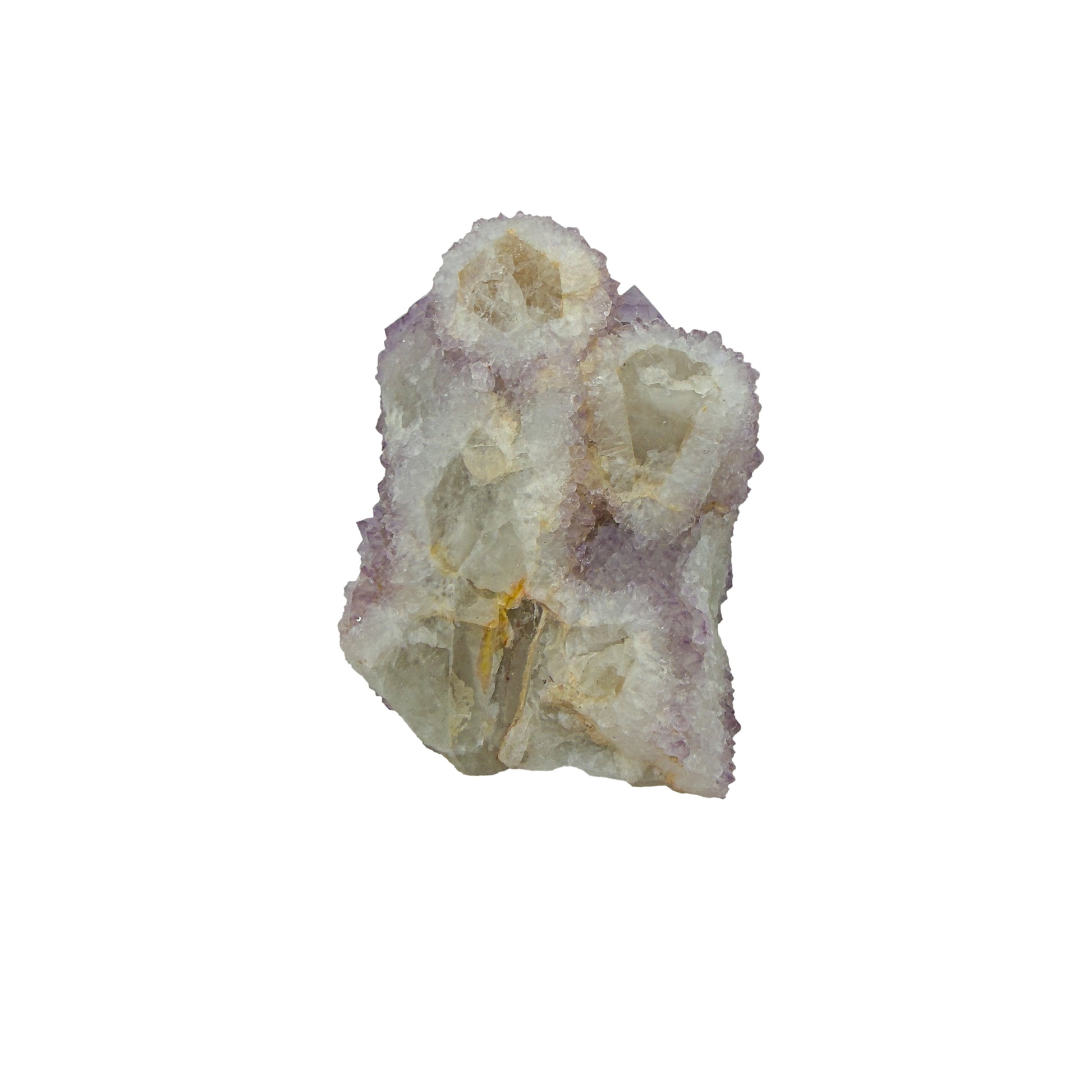 AA-grade cactus spirit quartz specimen from Mpumalanga South Africa, top-down view into the cluster terminations, 1.96 in L x 1.41 in W x 0.94 in H, 0.14 pounds, specimen 24.