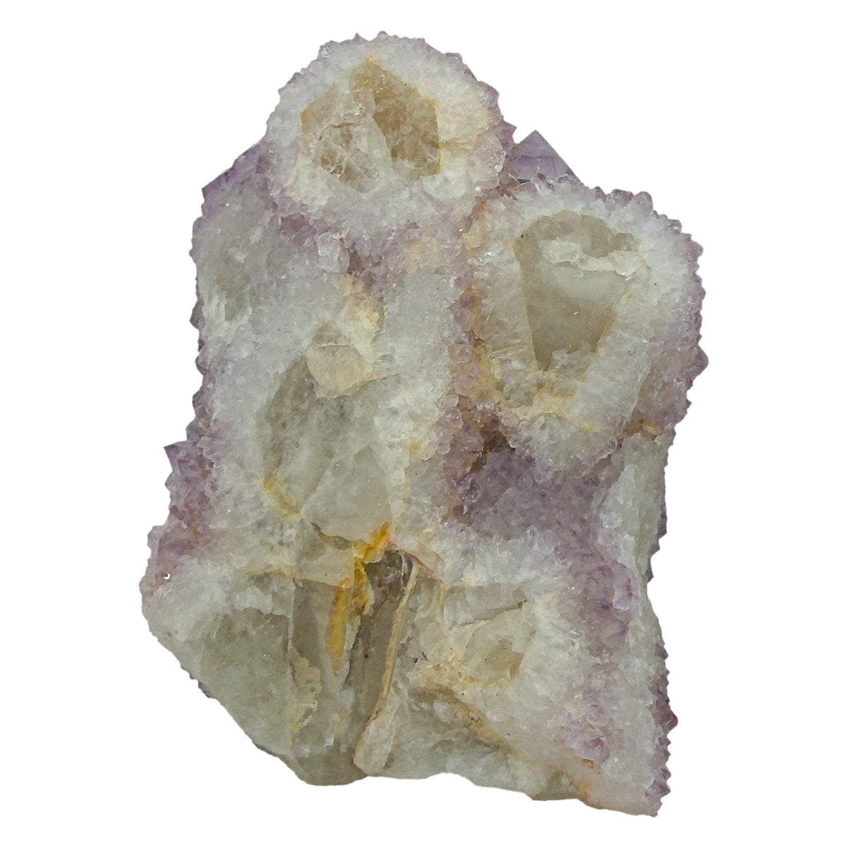 AA-grade cactus spirit quartz specimen from Mpumalanga South Africa, top-down view into the cluster terminations, 1.96 in L x 1.41 in W x 0.94 in H, 0.14 pounds, specimen 24.