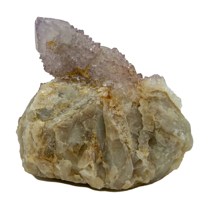 AA-grade cactus spirit quartz specimen from Mpumalanga South Africa, front view, druzy secondary points covering the host crystal, 1.83 in L x 1.22 in W x 1.85 in H, 0.19 pounds, specimen 3.