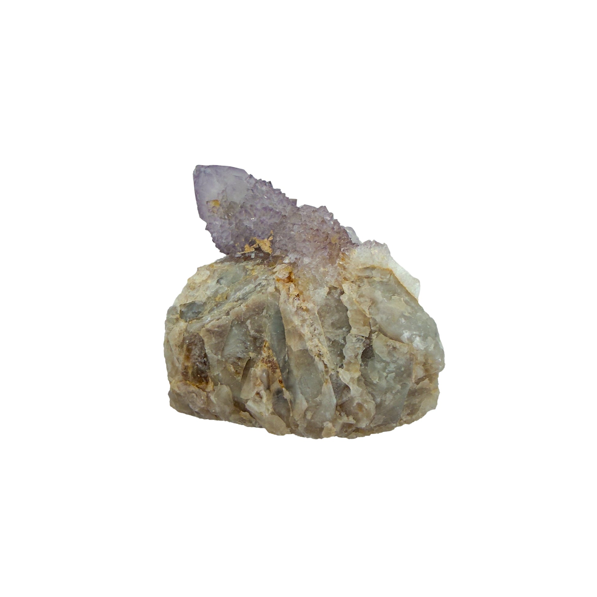 AA-grade cactus spirit quartz specimen from Mpumalanga South Africa, top-down view into the cluster terminations, 1.83 in L x 1.22 in W x 1.85 in H, 0.19 pounds, specimen 3.