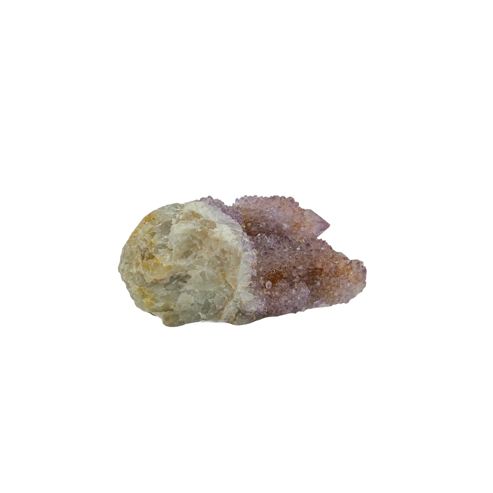 AA-grade cactus spirit quartz specimen from Mpumalanga South Africa, front view, druzy secondary points covering the host crystal, 2.61 in L x 1.23 in W x 1.26 in H, 0.20 pounds, specimen 4.