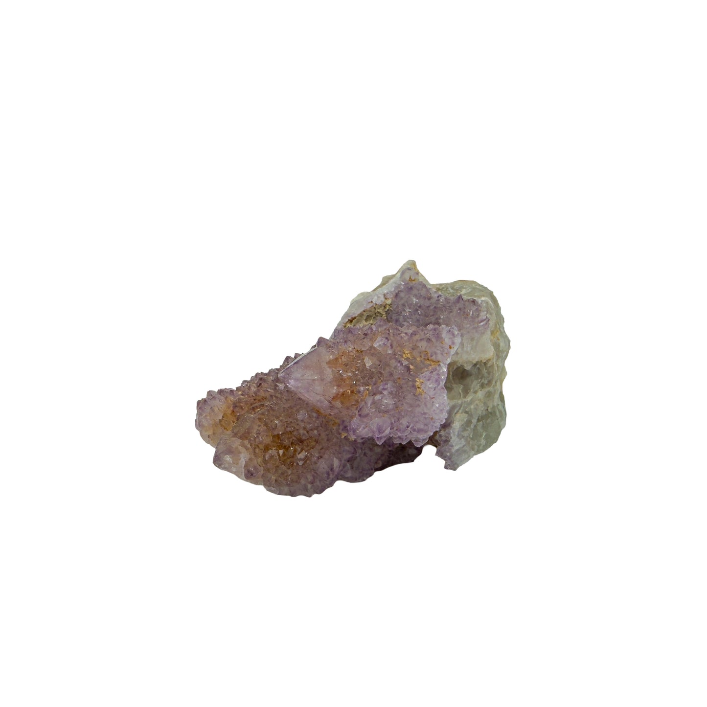 AA-grade cactus spirit quartz specimen from Mpumalanga South Africa, left profile, individual spirit quartz points catching the light, 2.61 in L x 1.23 in W x 1.26 in H, 0.20 pounds, specimen 4.