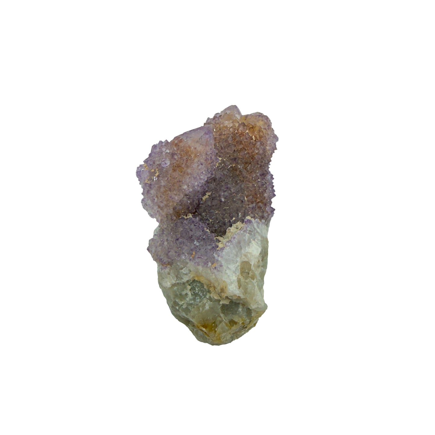 AA-grade cactus spirit quartz specimen from Mpumalanga South Africa, reverse side, full coverage of secondary crystals, 2.61 in L x 1.23 in W x 1.26 in H, 0.20 pounds, specimen 4.