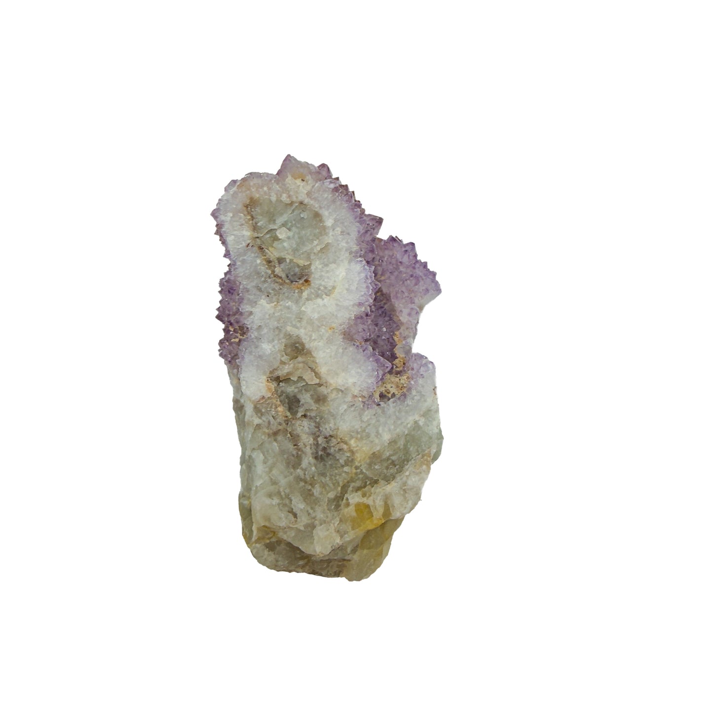 AA-grade cactus spirit quartz specimen from Mpumalanga South Africa, top-down view into the cluster terminations, 2.61 in L x 1.23 in W x 1.26 in H, 0.20 pounds, specimen 4.
