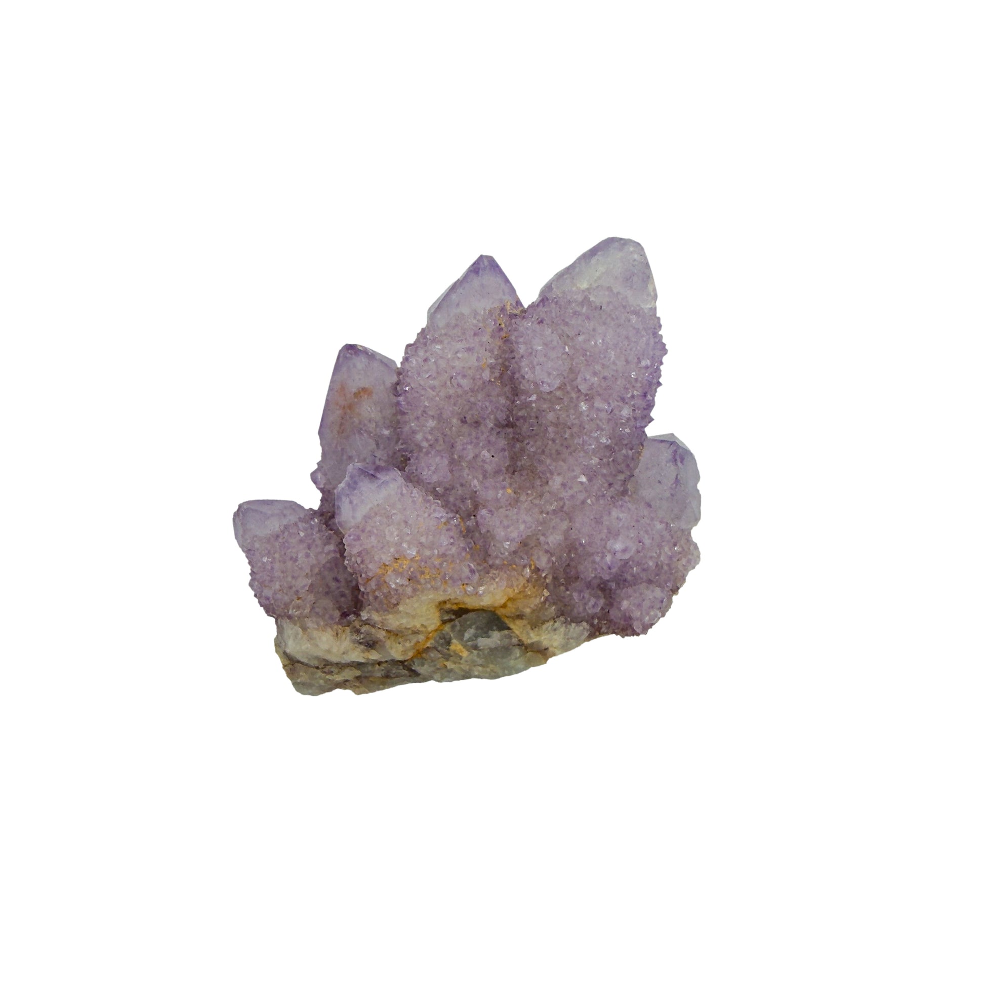 AA-grade cactus spirit quartz specimen from Mpumalanga South Africa, reverse side, full coverage of secondary crystals, 2.06 in L x 1.77 in W x 0.86 in H, 0.15 pounds, specimen 5.