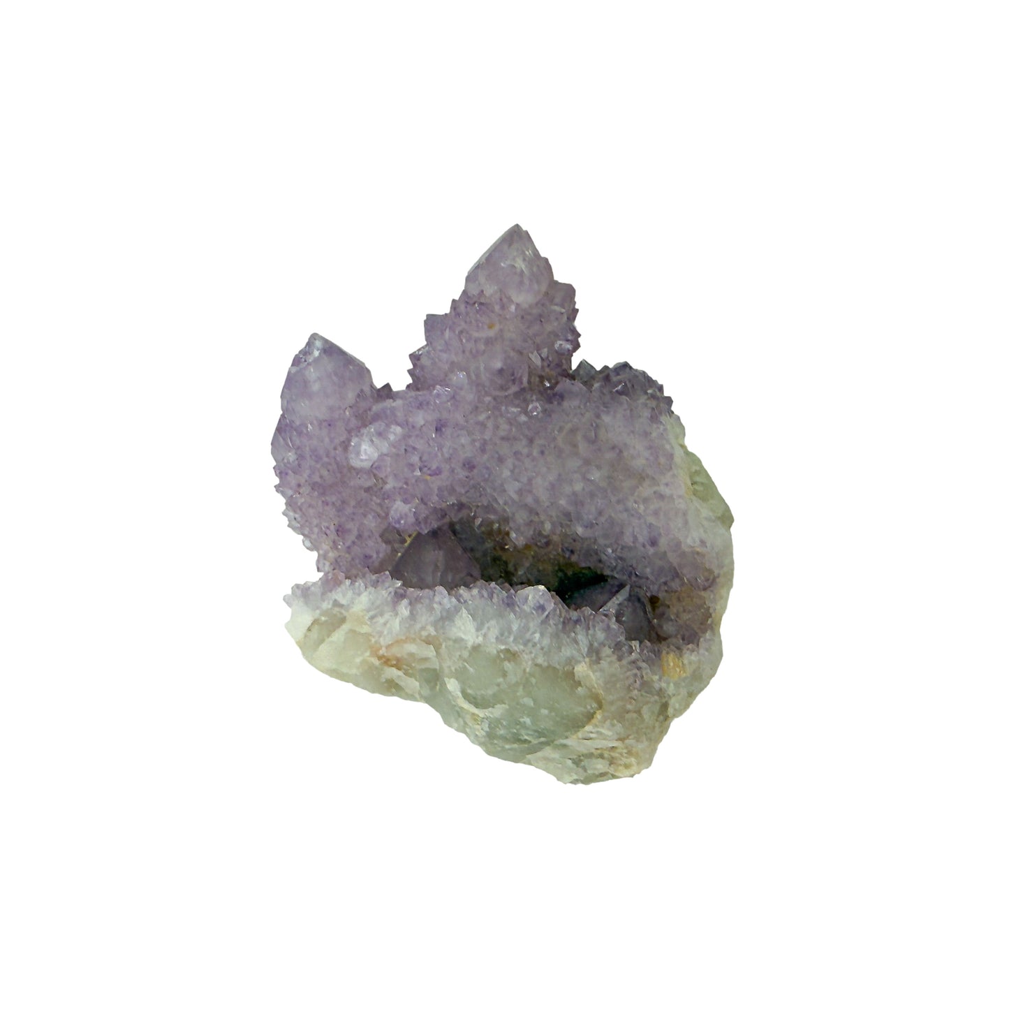 AA-grade cactus spirit quartz specimen from Mpumalanga South Africa, reverse side, full coverage of secondary crystals, 2.01 in L x 2.48 in W x 1.21 in H, 0.23 pounds, specimen 7.