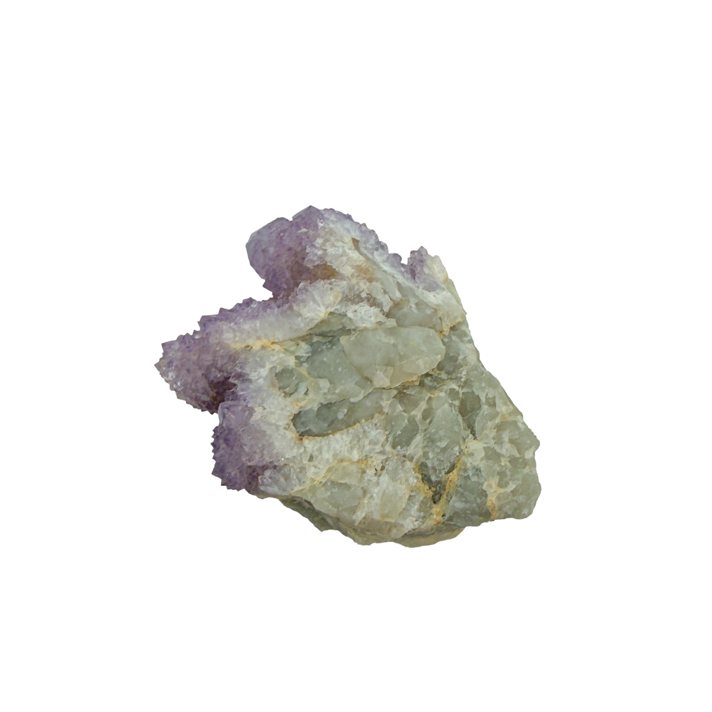 AA-grade cactus spirit quartz specimen from Mpumalanga South Africa, top-down view into the cluster terminations, 2.01 in L x 2.48 in W x 1.21 in H, 0.23 pounds, specimen 7.