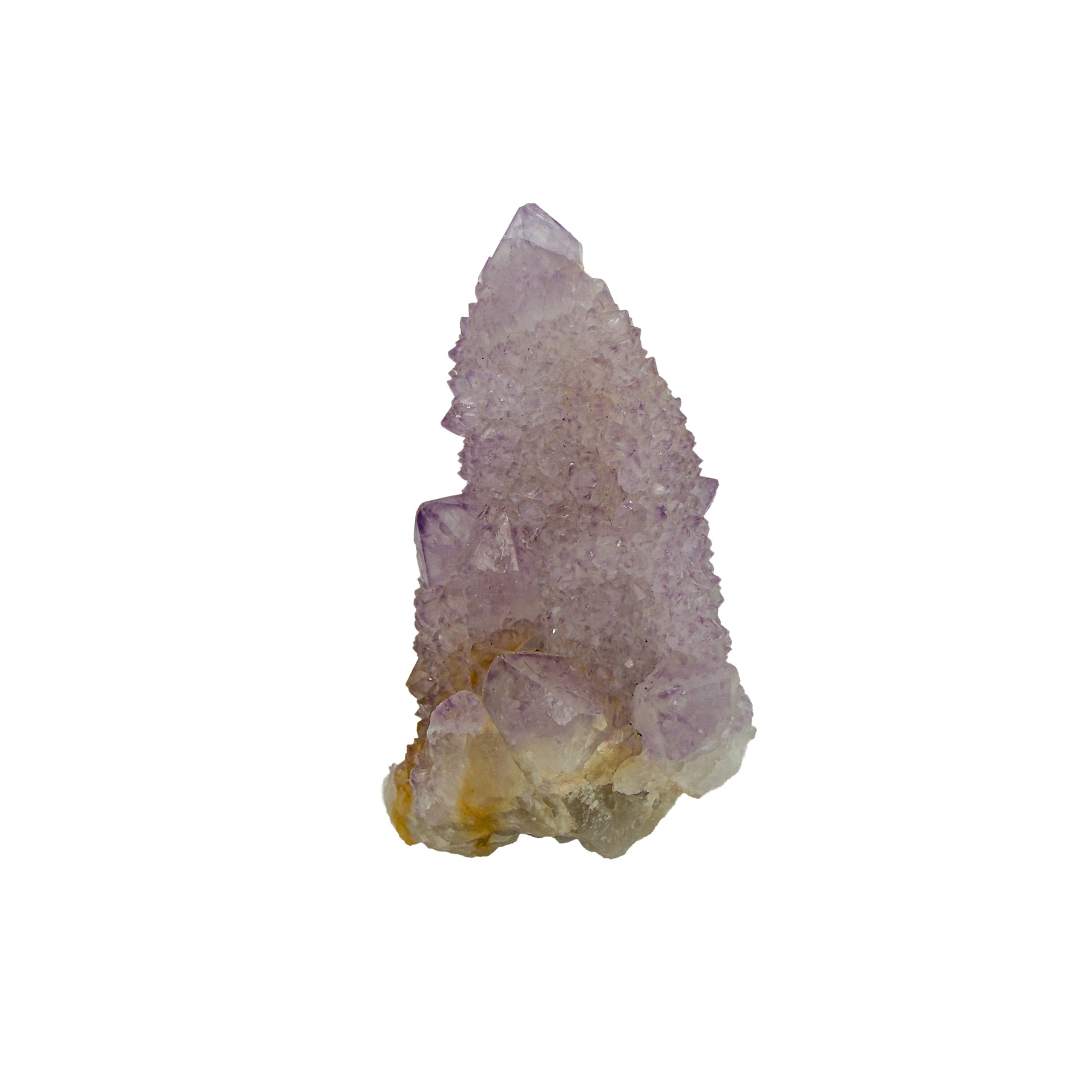 AA-grade cactus spirit quartz specimen from Mpumalanga South Africa, reverse side, full coverage of secondary crystals, 2.69 in L x 1.26 in W x 1.07 in H, 0.14 pounds, specimen 8.