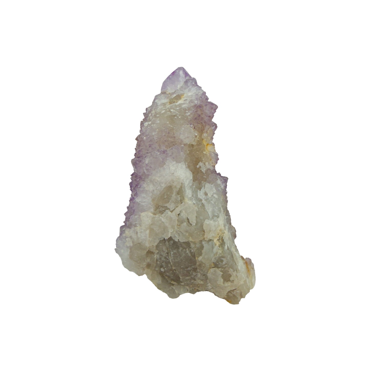 AA-grade cactus spirit quartz specimen from Mpumalanga South Africa, top-down view into the cluster terminations, 2.69 in L x 1.26 in W x 1.07 in H, 0.14 pounds, specimen 8.
