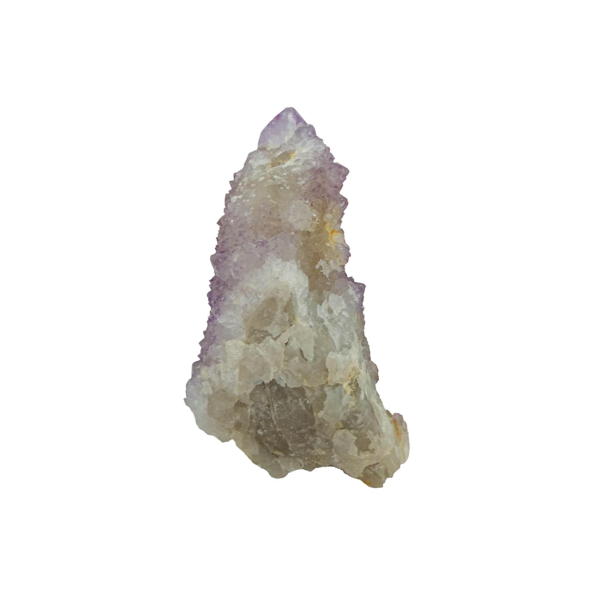 AA-grade cactus spirit quartz specimen from Mpumalanga South Africa, top-down view into the cluster terminations, 2.69 in L x 1.26 in W x 1.07 in H, 0.14 pounds, specimen 8.