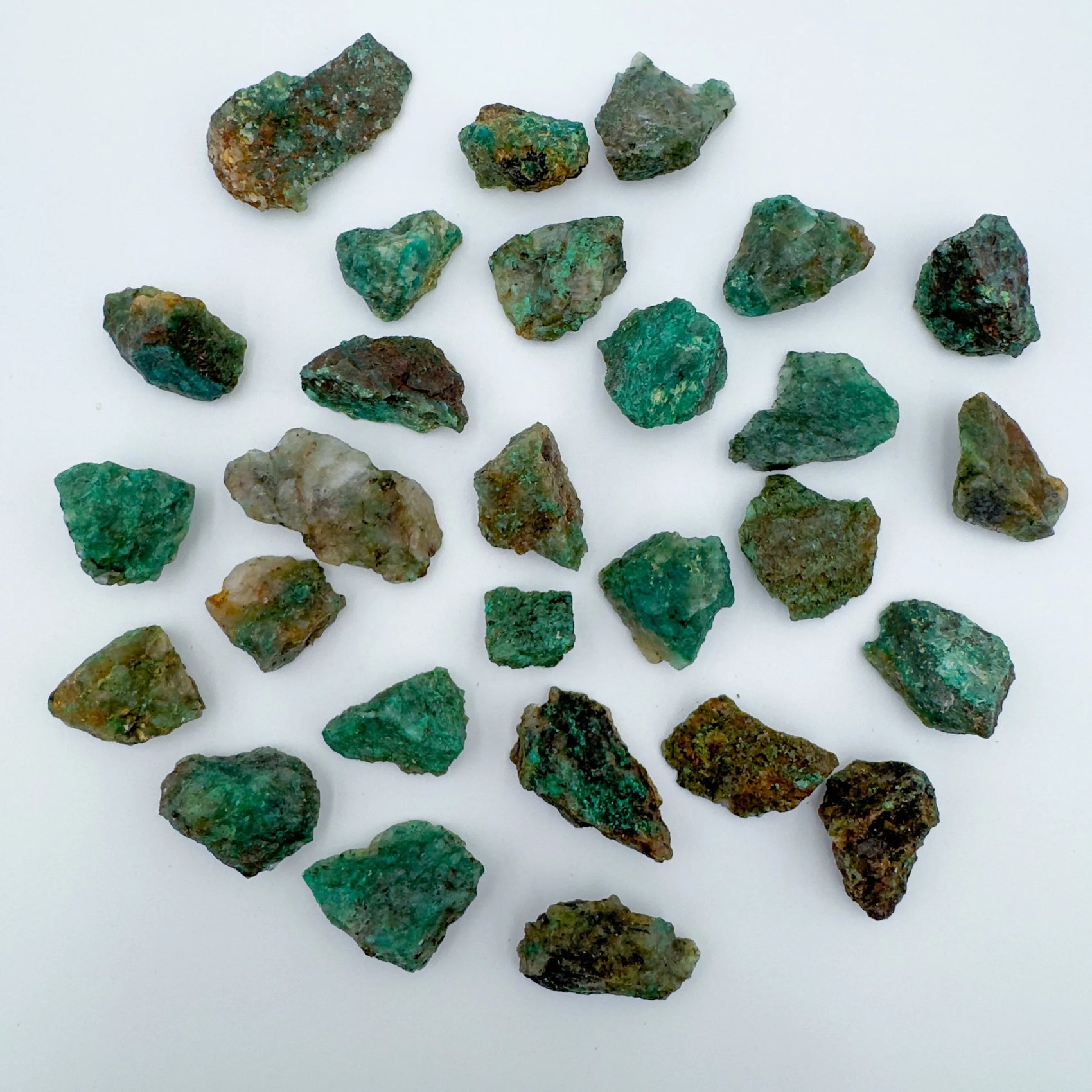 Close-up of Chrysocolla raw stone from Madagascar, soothing wellness stone for Emotional Healing