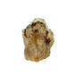 Primary crystal face of a 0.44 pound natural citrine cluster, no. 1, showing pale amber crystal faces over a raw base.