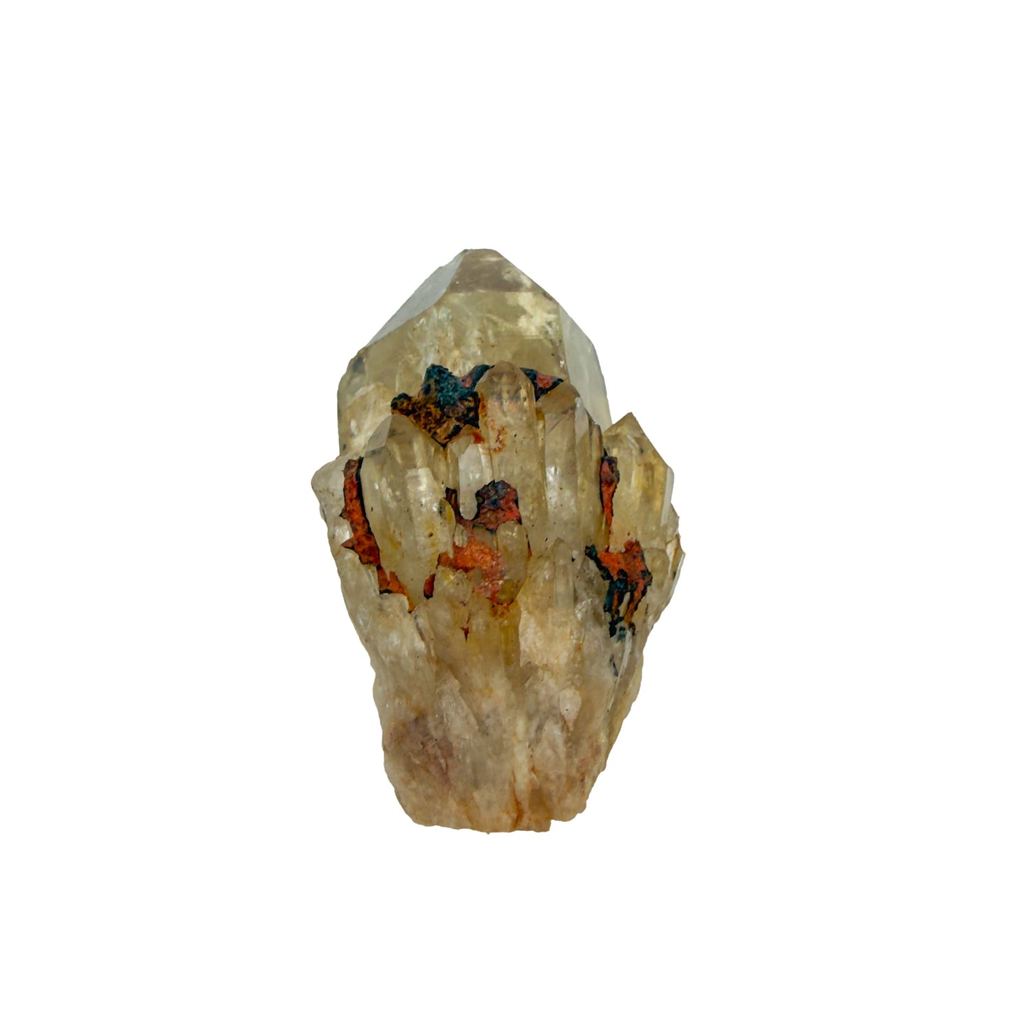 Untreated citrine specimen no. 1 seen from the right profile, 0.44 lb of naturally yellow quartz from the DR Congo.