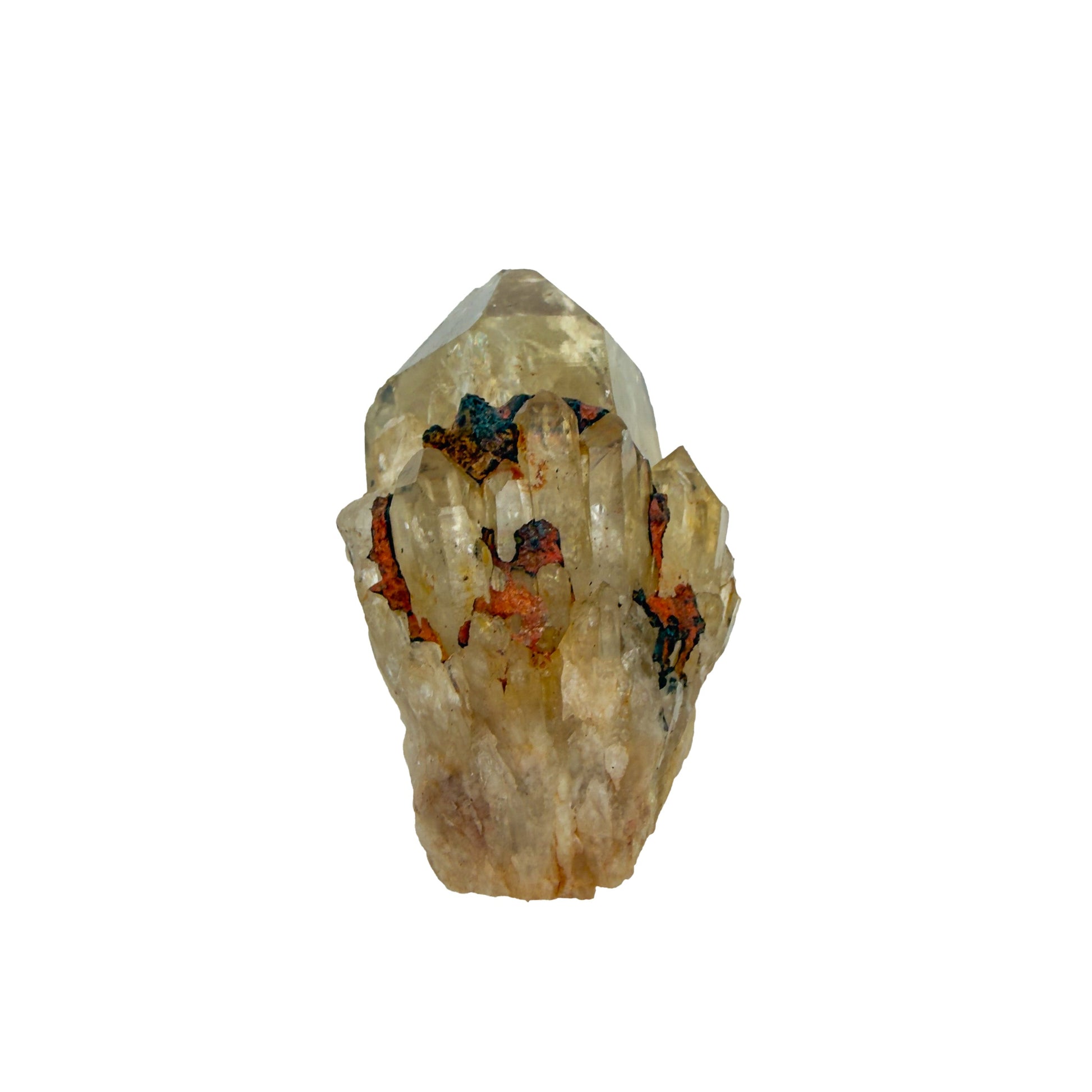 Untreated citrine specimen no. 1 seen from the right profile, 0.44 lb of naturally yellow quartz from the DR Congo.