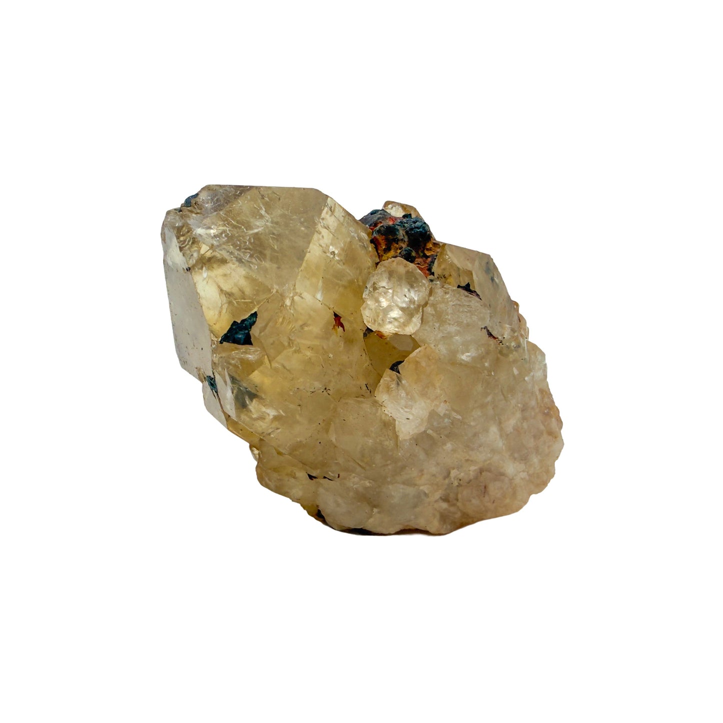 Congo natural citrine cluster no. 1 at the top-down view, 1.85 inches wide, hand-finished with jojoba oil.