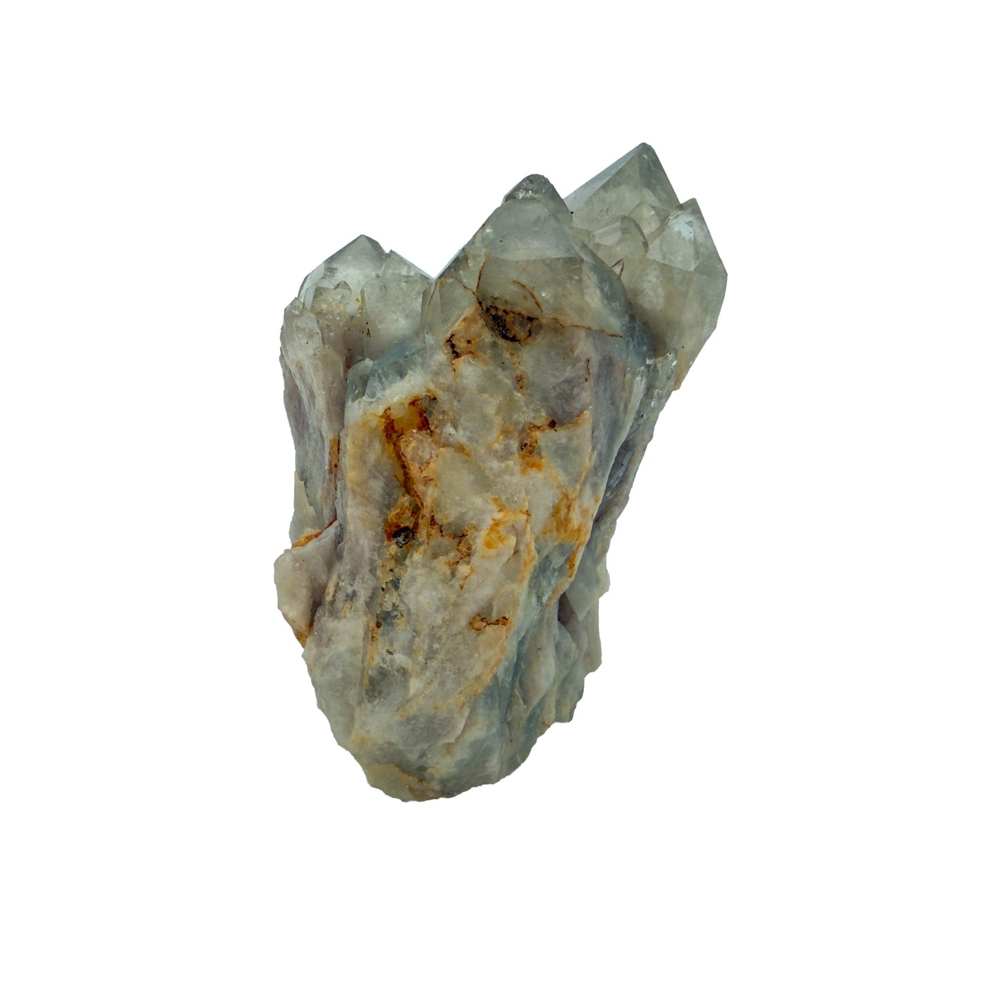 Congo natural citrine cluster no. 2 at the reverse side, 1.56 inches wide, hand-finished with jojoba oil.
