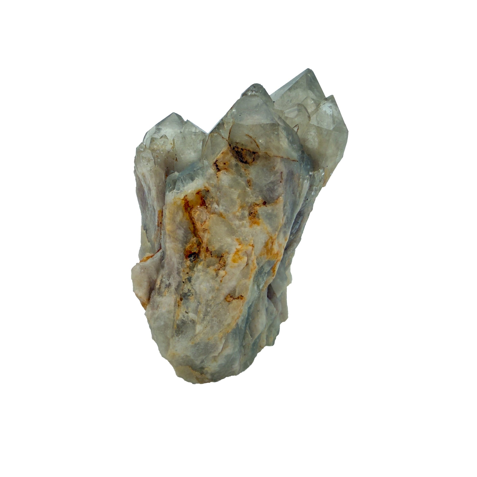 Congo natural citrine cluster no. 2 at the reverse side, 1.56 inches wide, hand-finished with jojoba oil.