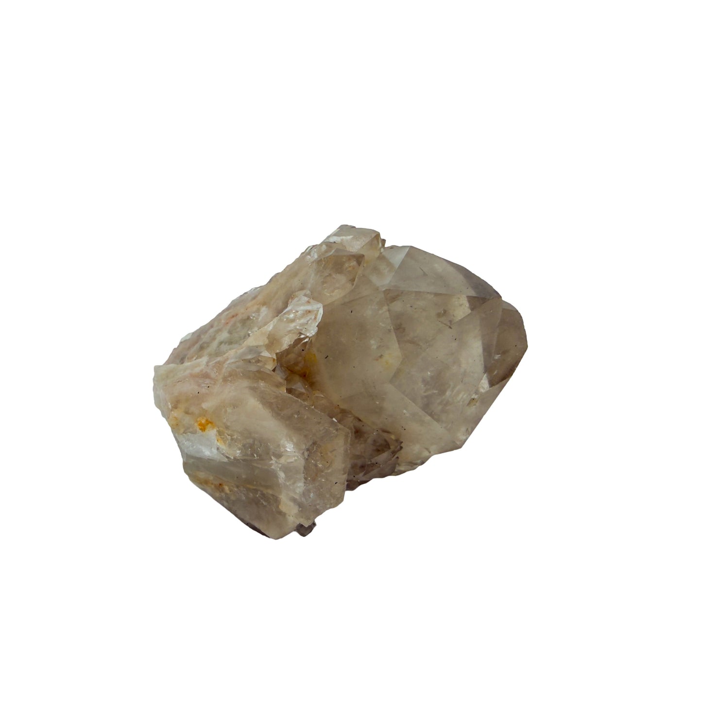 Untreated citrine specimen no. 3 seen from the angled three-quarter view, 0.26 lb of naturally yellow quartz from the DR Congo.