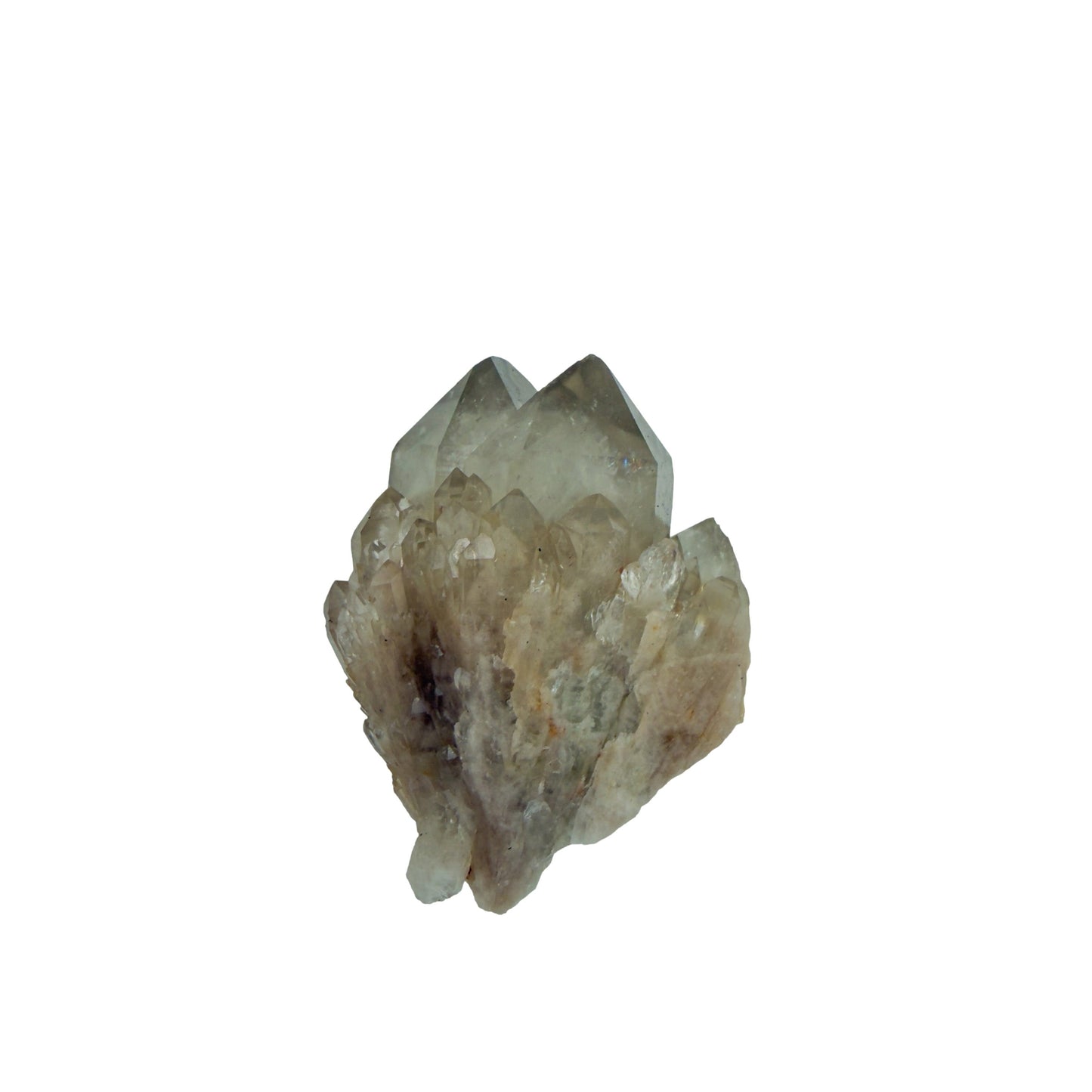 A-grade natural citrine cluster no. 3 from Haut-Lomami, DR Congo, reverse side, honey-toned quartz terminations, 2.42 inches long.