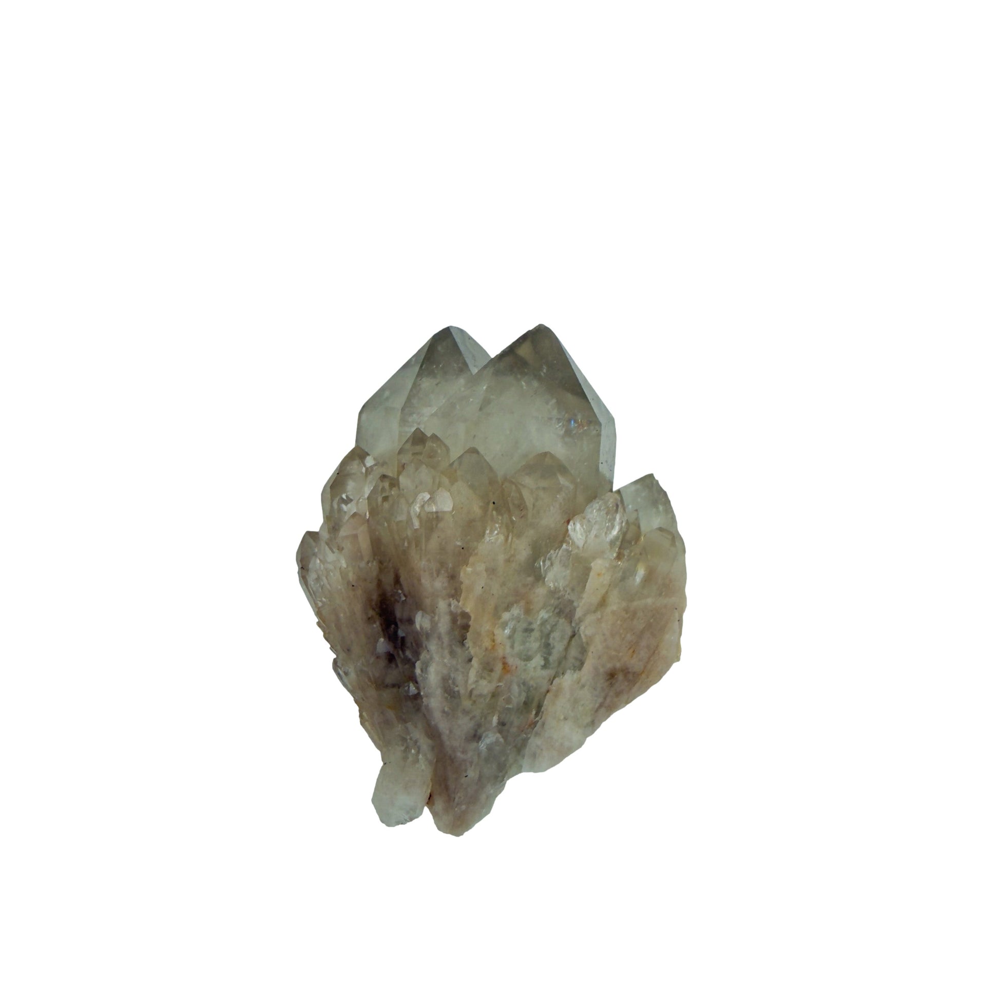 A-grade natural citrine cluster no. 3 from Haut-Lomami, DR Congo, reverse side, honey-toned quartz terminations, 2.42 inches long.