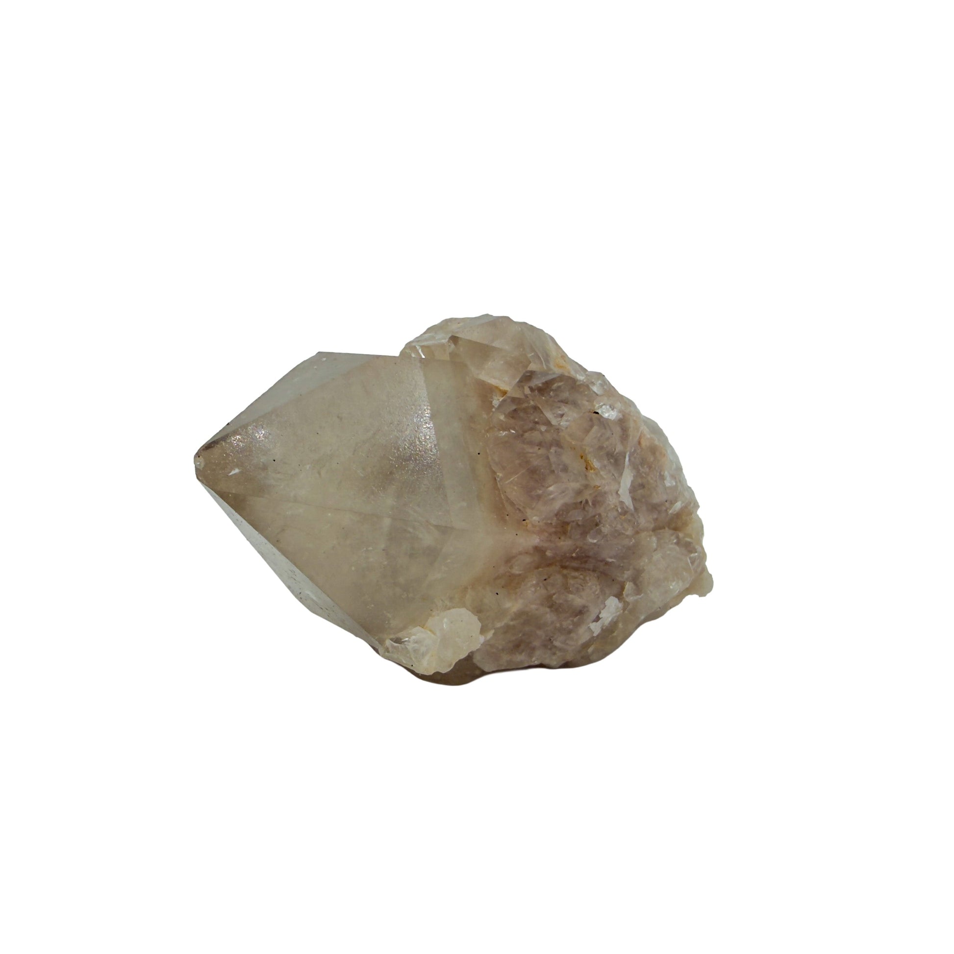 A-grade natural citrine cluster no. 5 from Haut-Lomami, DR Congo, left profile, honey-toned quartz terminations, 2.86 inches long.