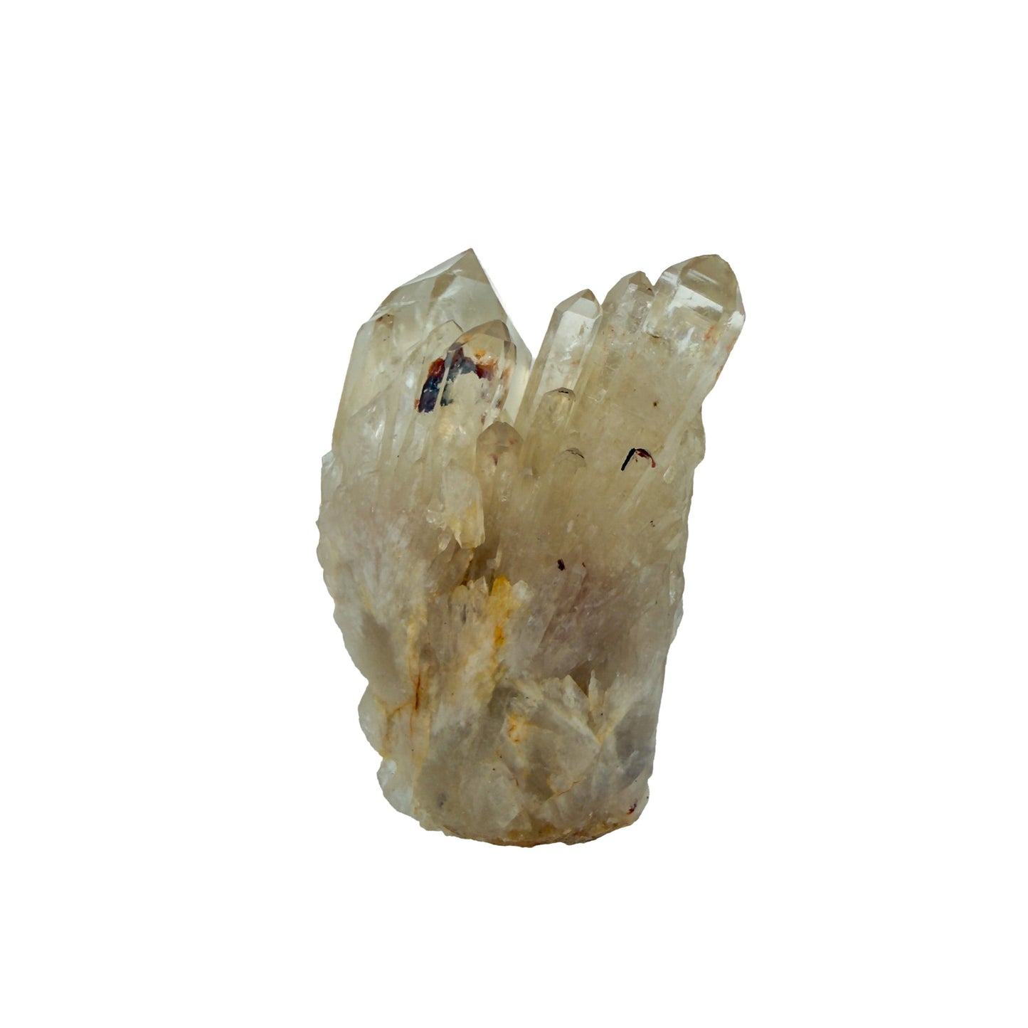 Congo natural citrine cluster no. 8 at the top-down view, 2.00 inches wide, hand-finished with jojoba oil.