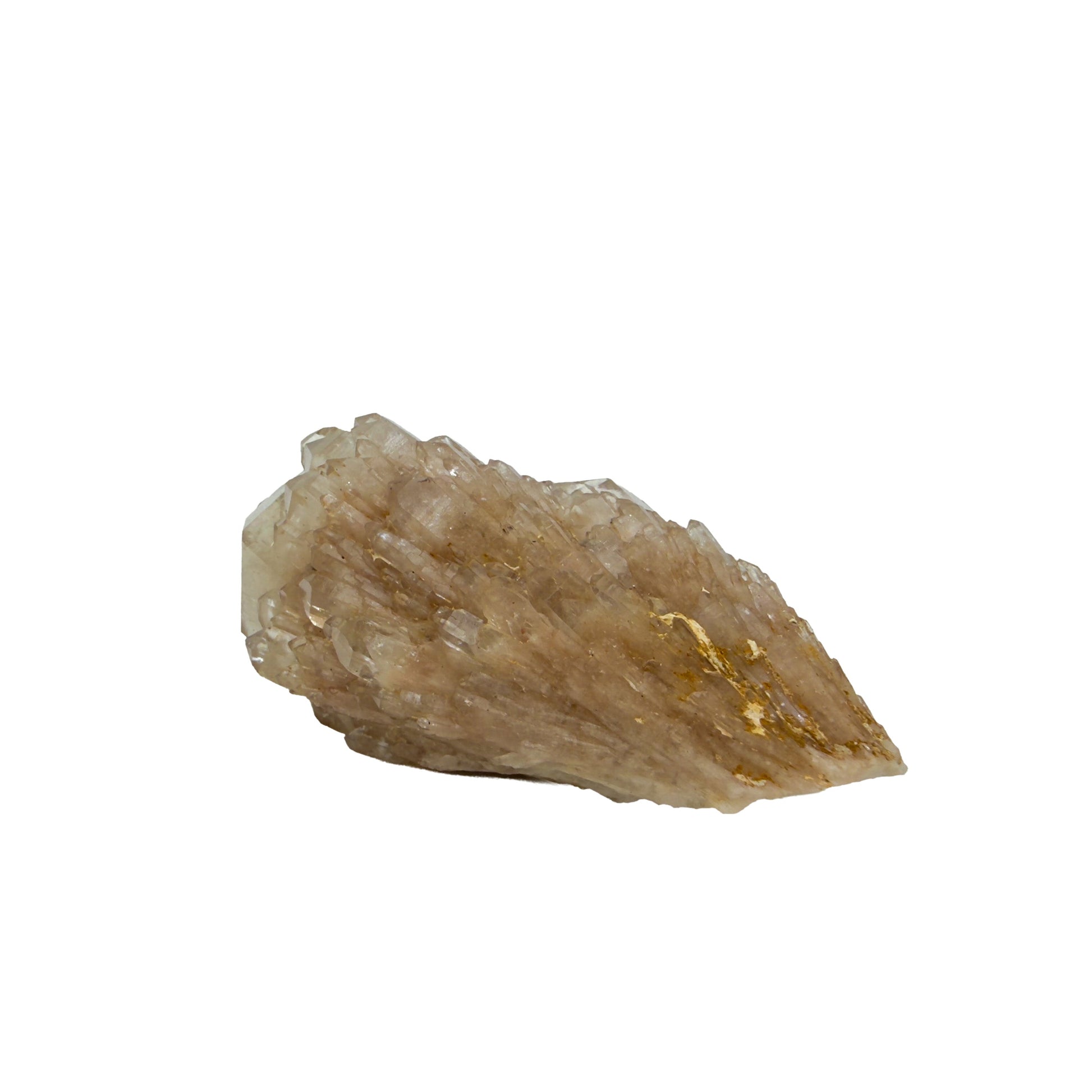 Natural citrine cluster no. 9 photographed at the primary crystal face, 3.63 by 1.87 by 1.61 inches, untreated Congo material.