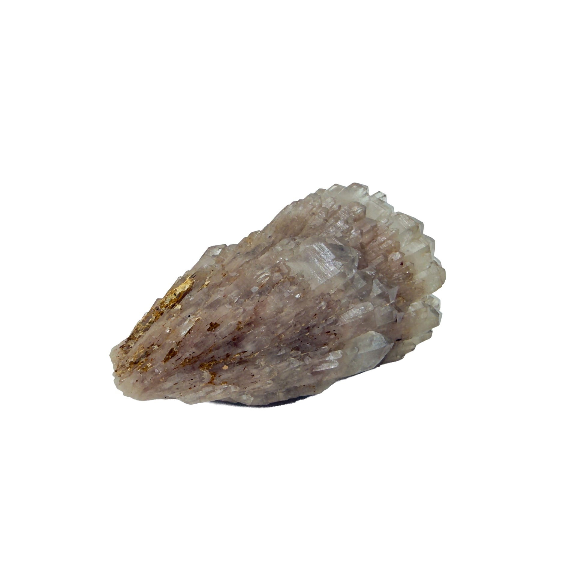 Untreated citrine specimen no. 9 seen from the left profile, 0.39 lb of naturally yellow quartz from the DR Congo.
