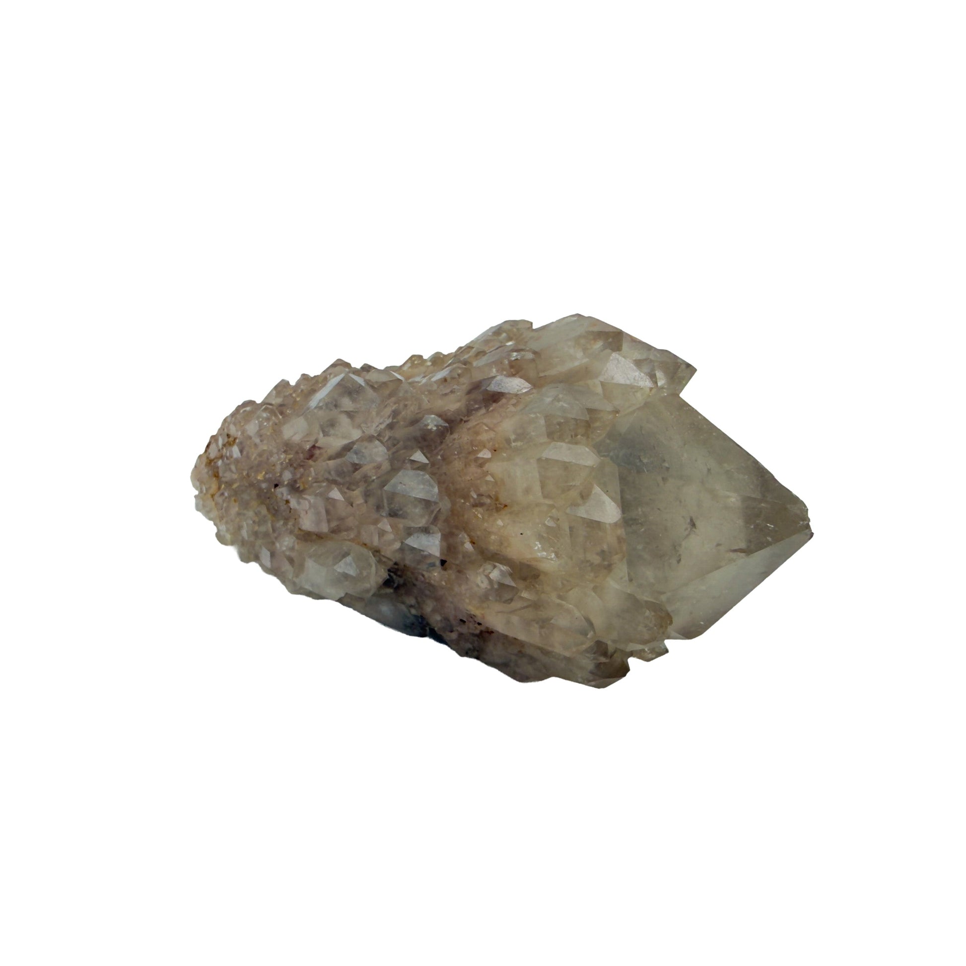 Right profile of natural citrine no. 9, 3.63 inches across, terminations catching light along the top edge.