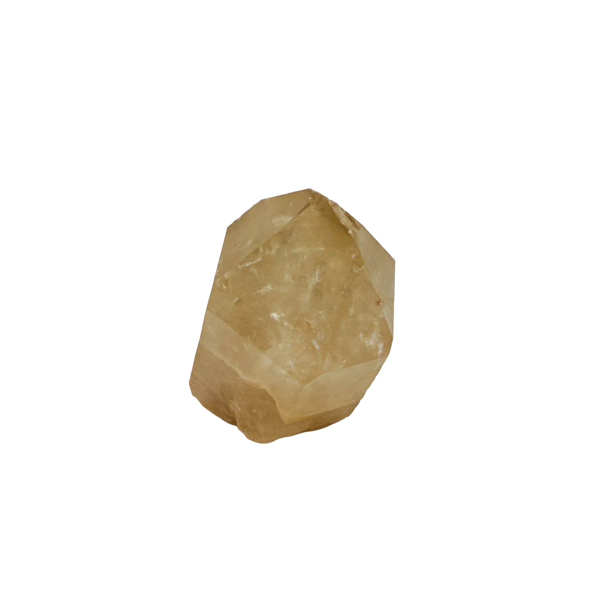 Congo natural citrine cluster no. 10 at the right profile, 1.38 inches wide, hand-finished with jojoba oil.