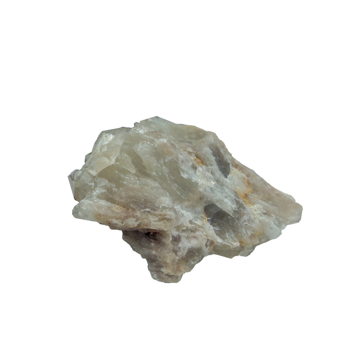 Angled three-quarter view of natural citrine no. 11, 2.81 inches across, terminations catching light along the top edge.