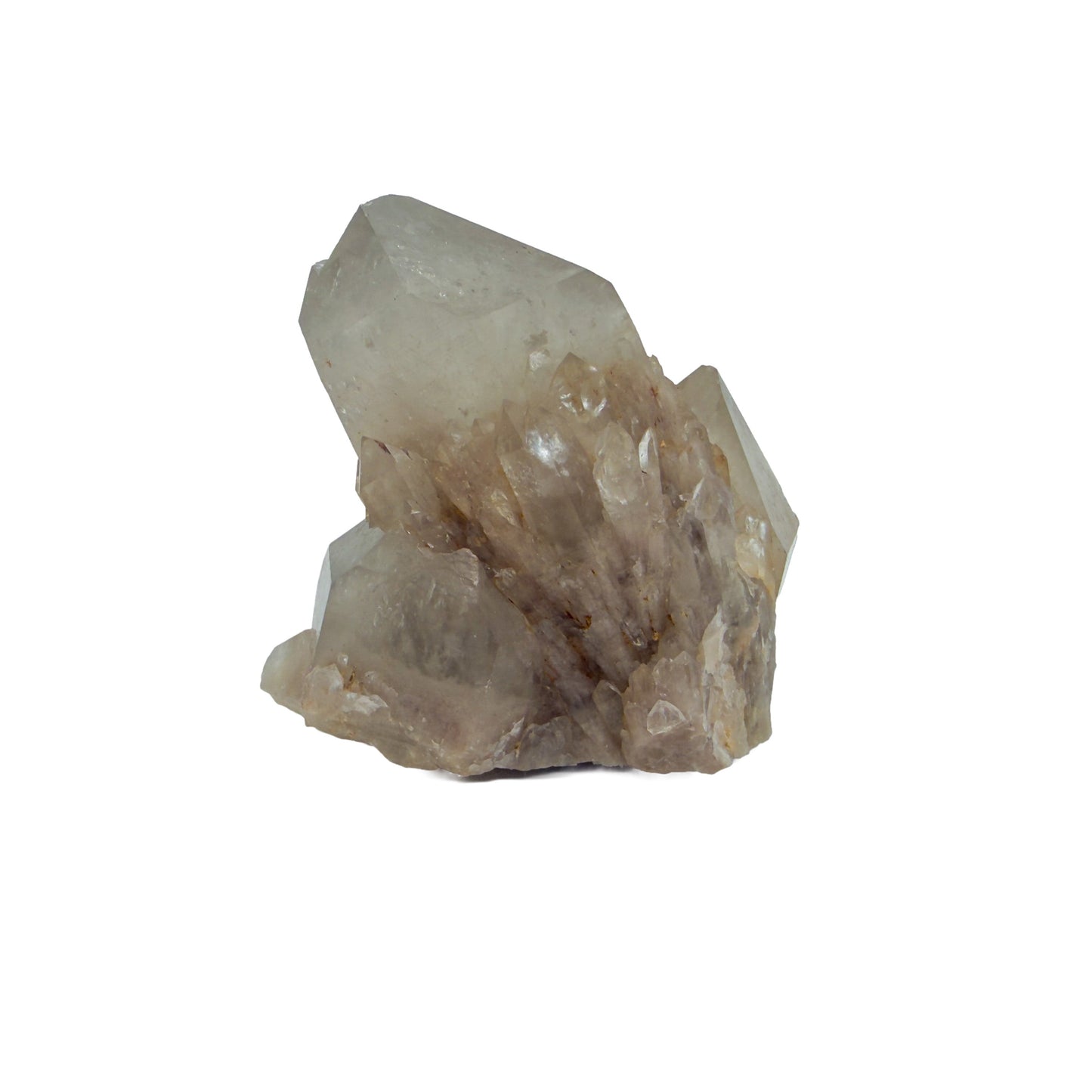 A-grade natural citrine cluster no. 12 from Haut-Lomami, DR Congo, left profile, honey-toned quartz terminations, 2.45 inches long.