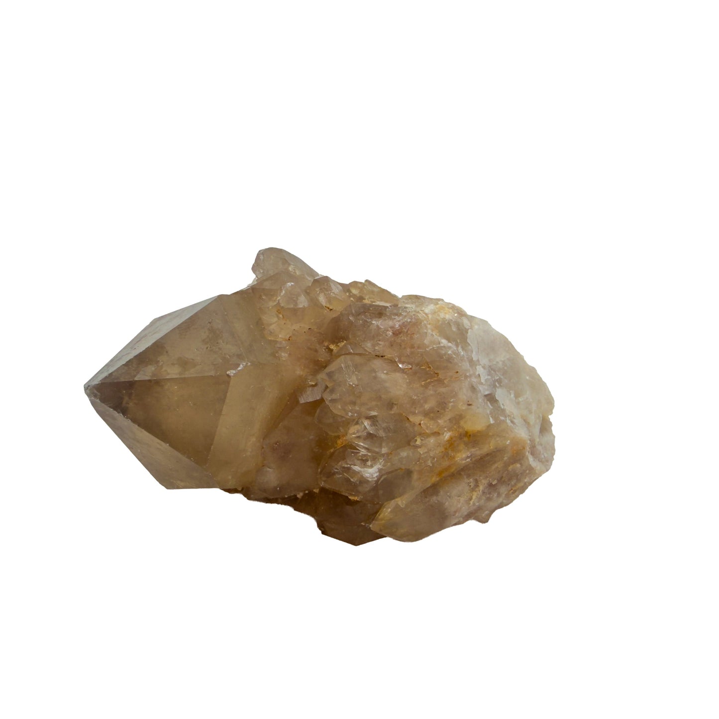 Congo natural citrine cluster no. 13 at the primary crystal face, 2.09 inches wide, hand-finished with jojoba oil.