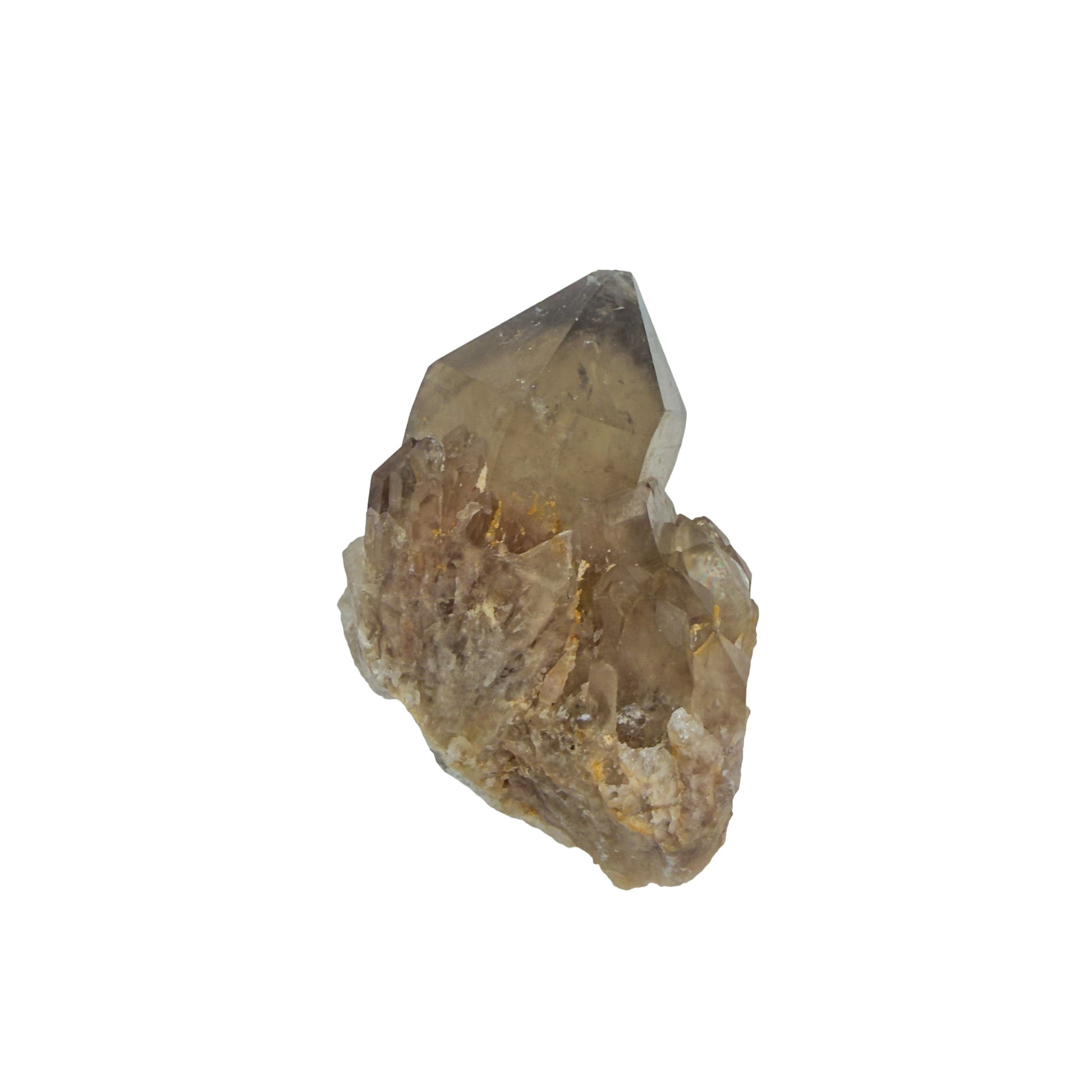 Untreated citrine specimen no. 13 seen from the top-down view, 0.30 lb of naturally yellow quartz from the DR Congo.
