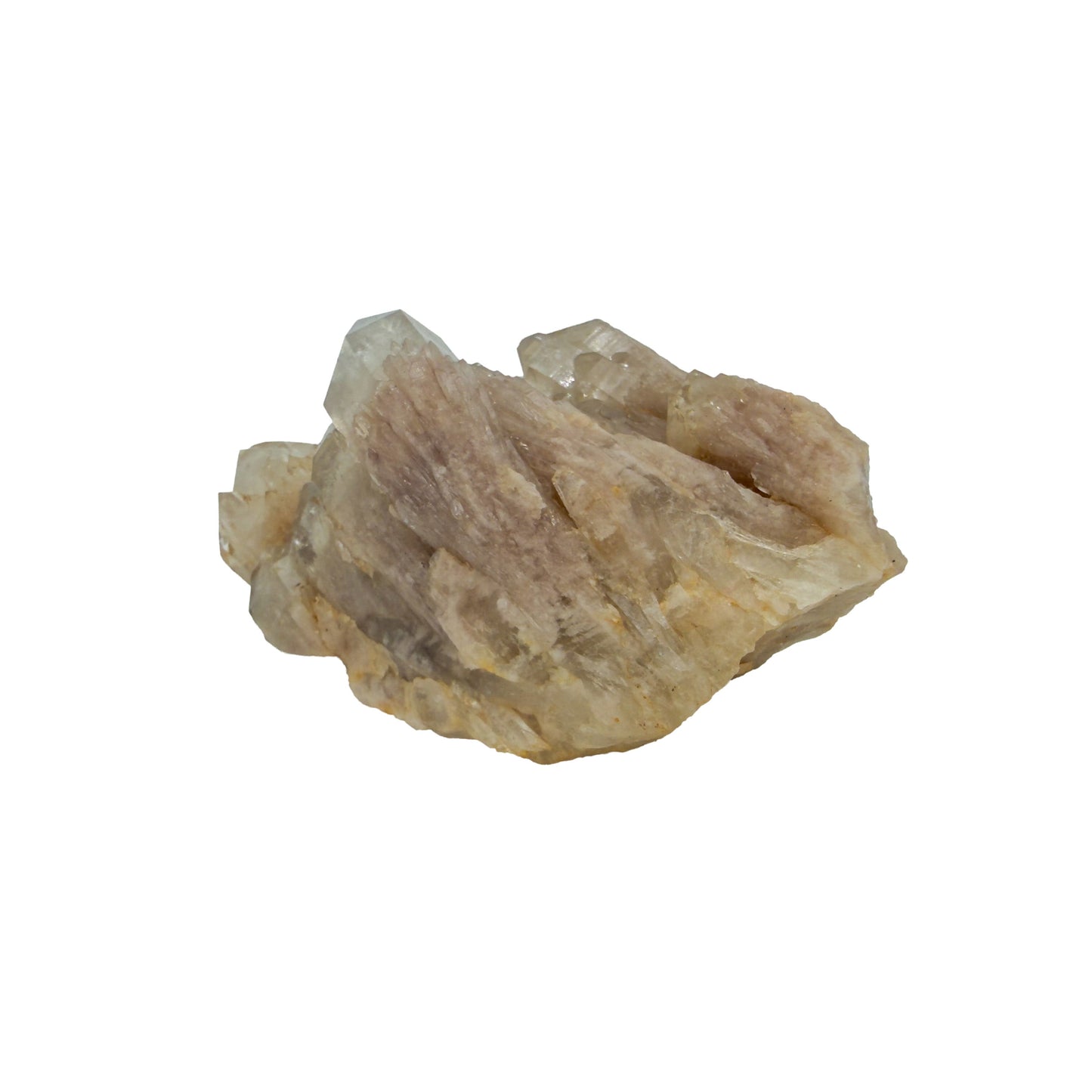 Untreated citrine specimen no. 15 seen from the right profile, 0.45 lb of naturally yellow quartz from the DR Congo.