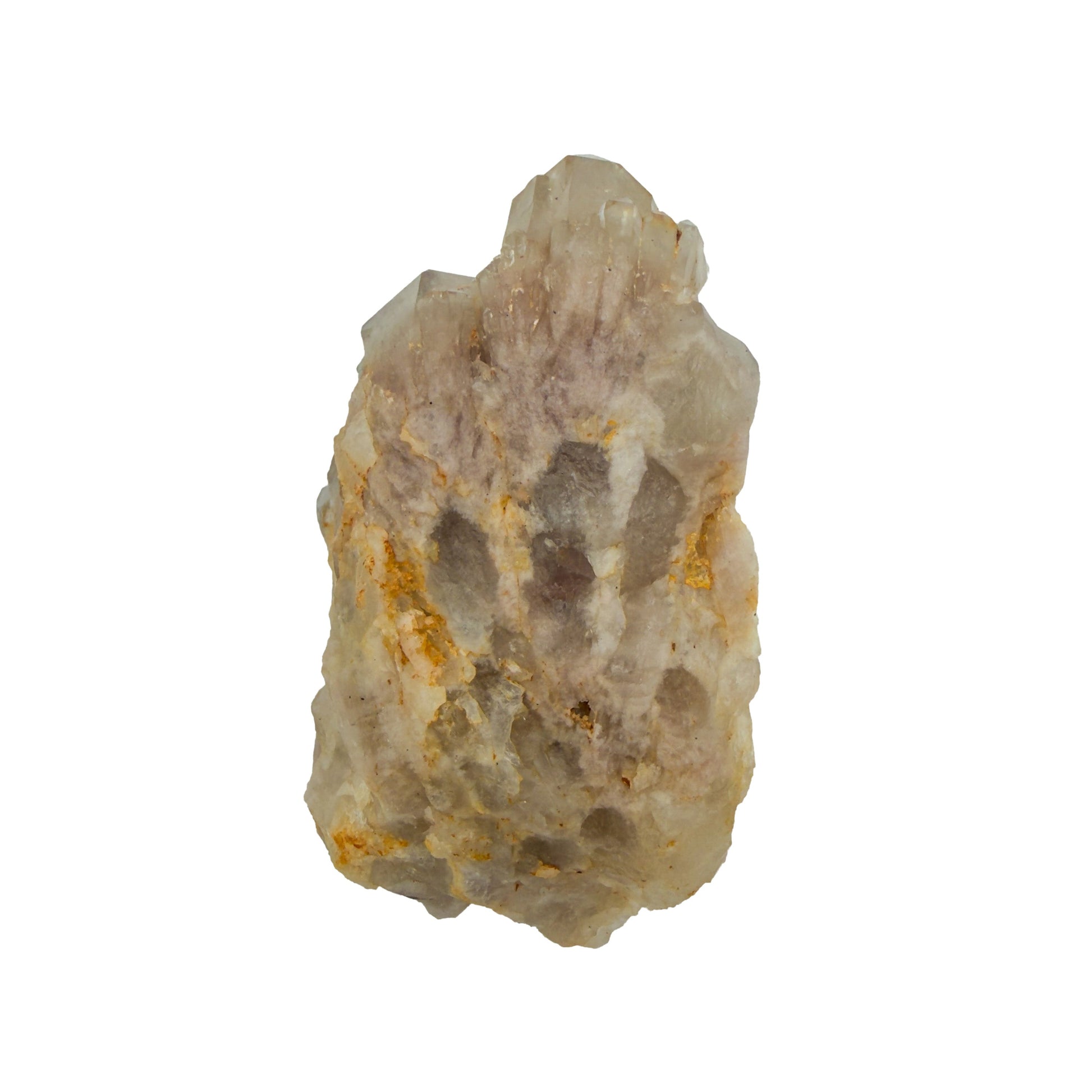 Congo natural citrine cluster no. 15 at the top-down view, 1.92 inches wide, hand-finished with jojoba oil.